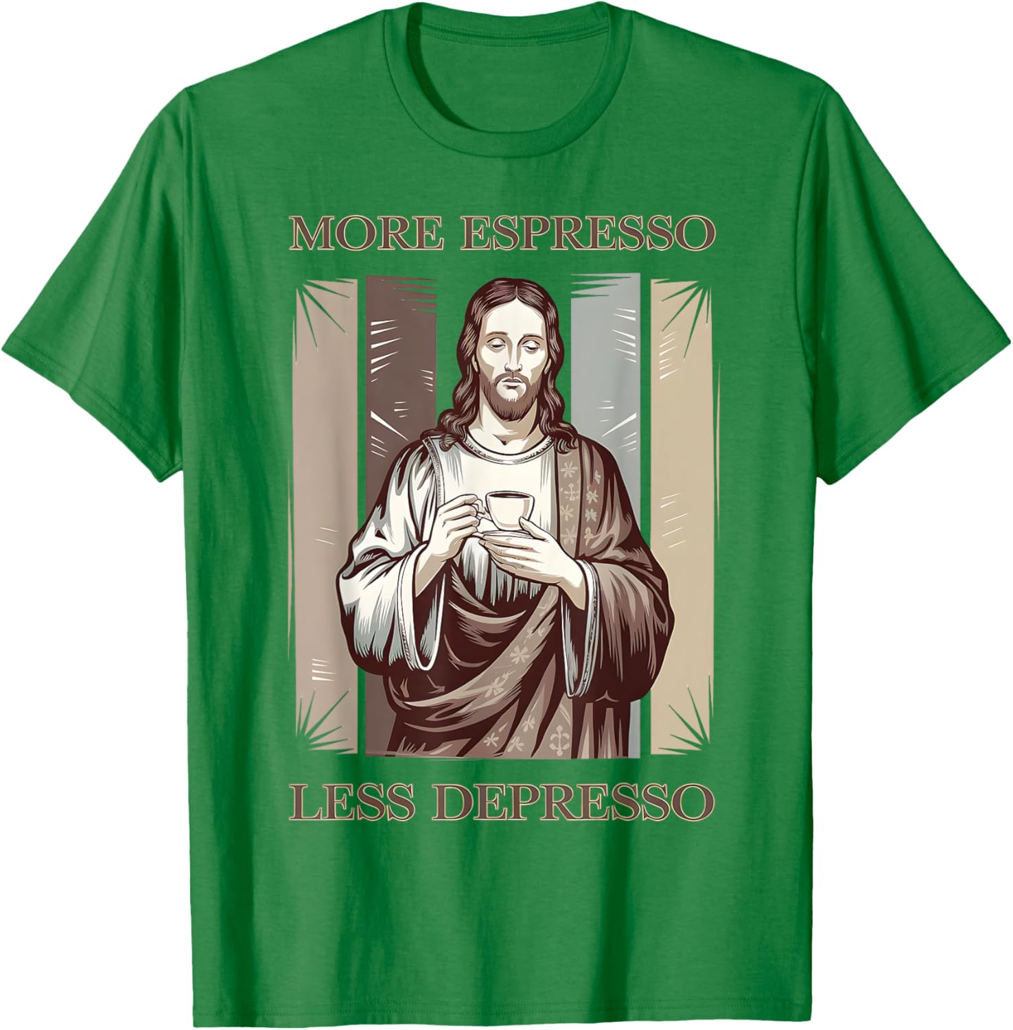 Jesus More Espresso Less Depresso Retro Coffee Lover T-Shirt - 9