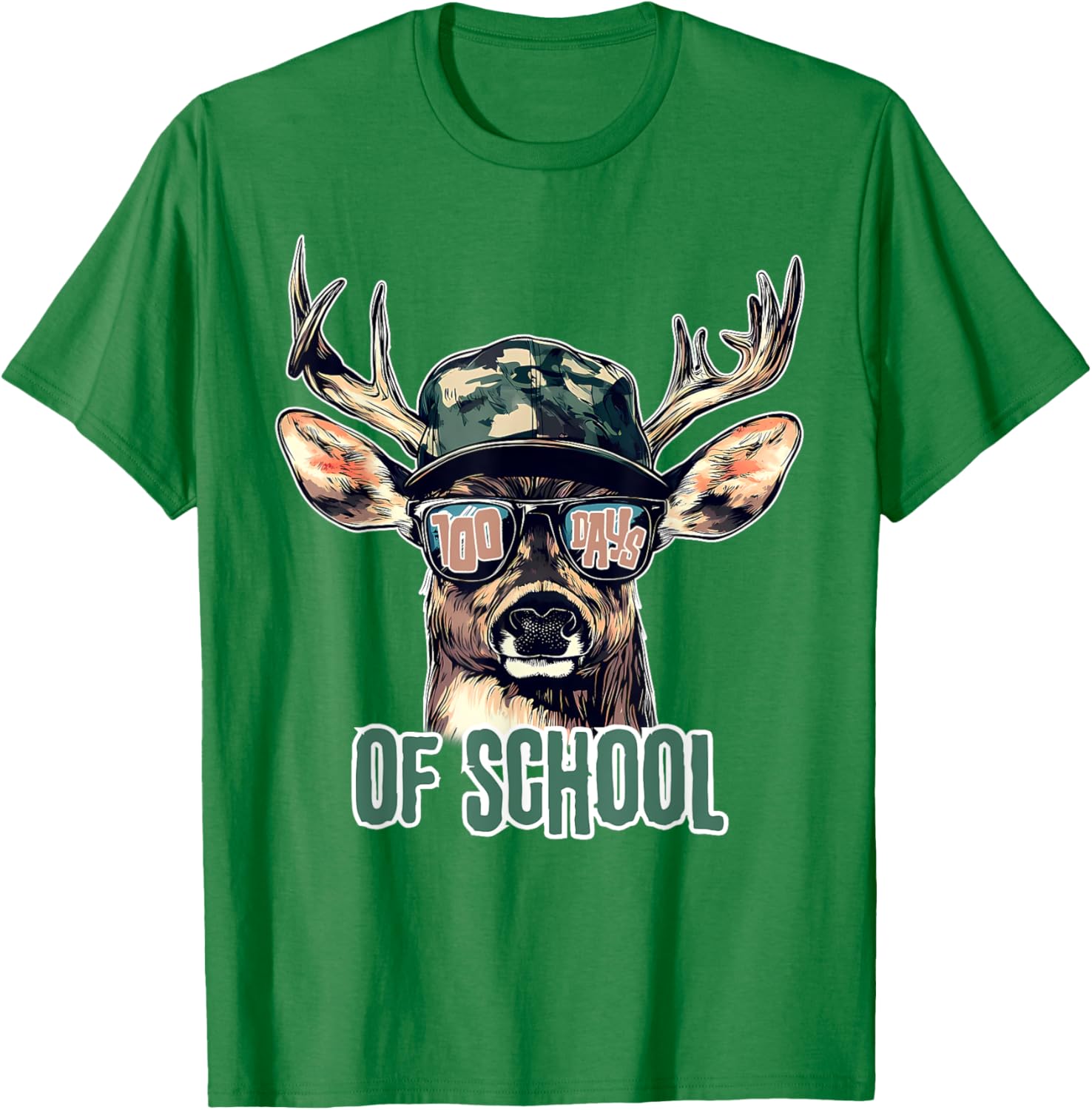 Bucked 100 Days of School Deer Hunting T-Shirt for Kids and Teens - 5
