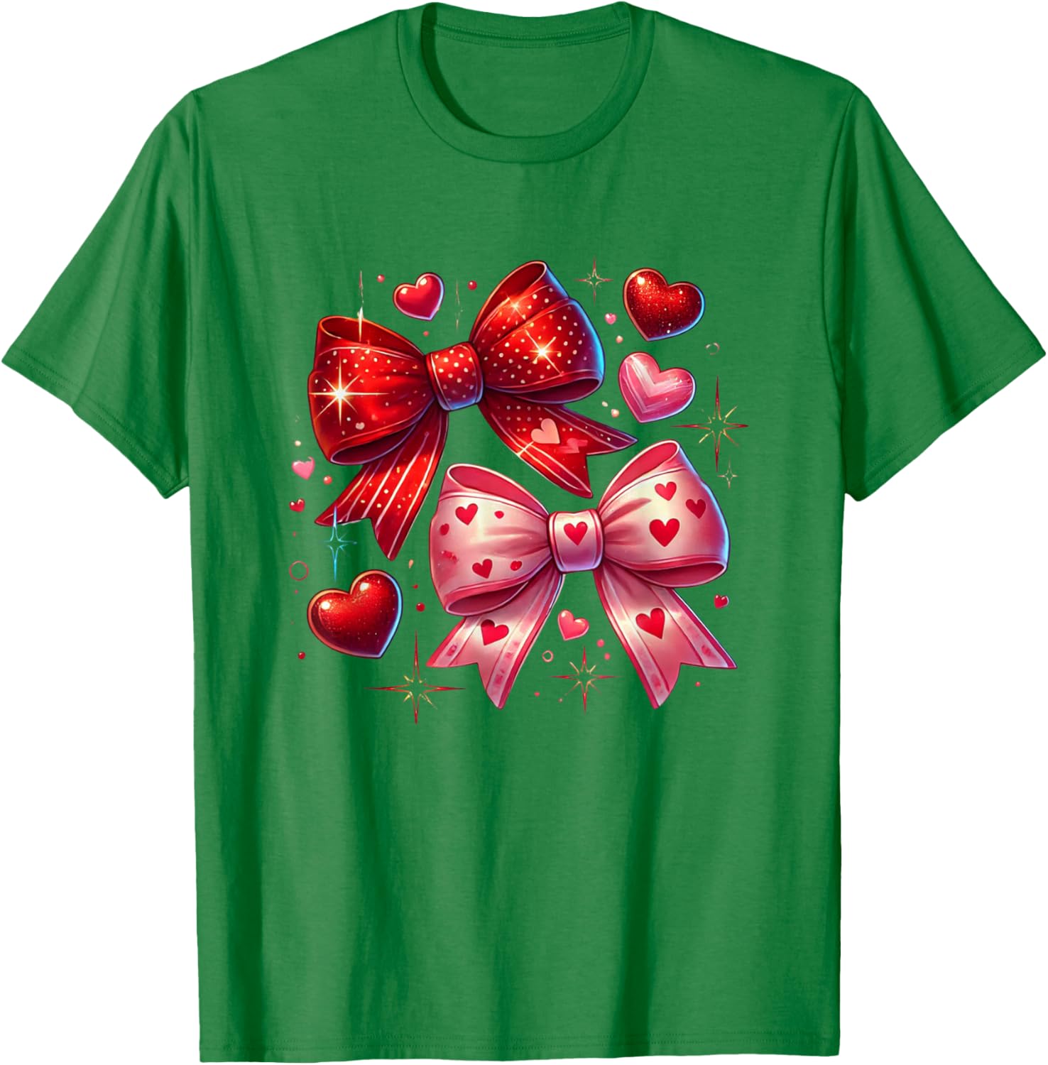 Heart Bows and Stars Romantic Love T-Shirt for Couples and Gifting - 21