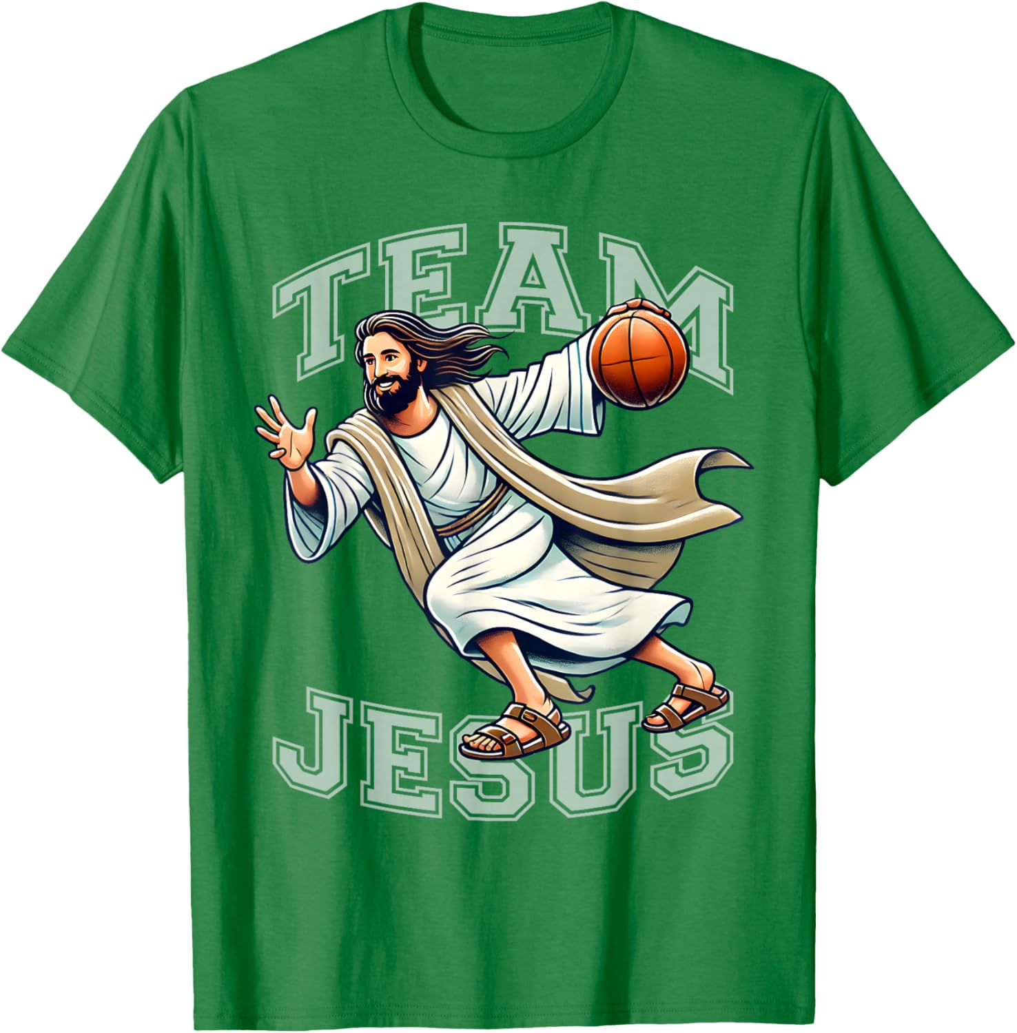 Team Jesus Basketball Tee Christ Playing Basketball T-Shirt for Sports Fans - 14