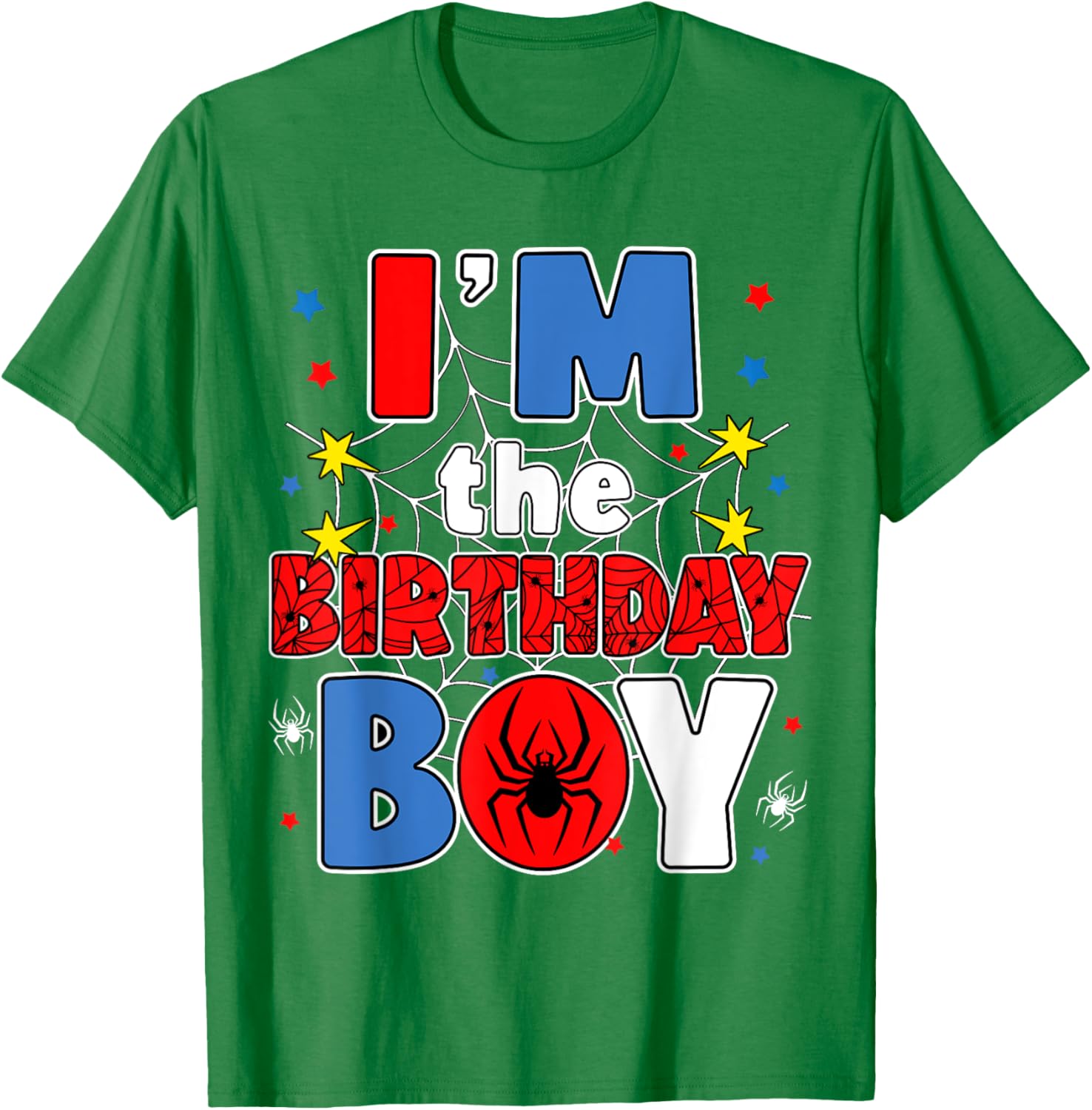 I'm The Birthday Boy Spider Web Family Party T-Shirt for Kids - 9