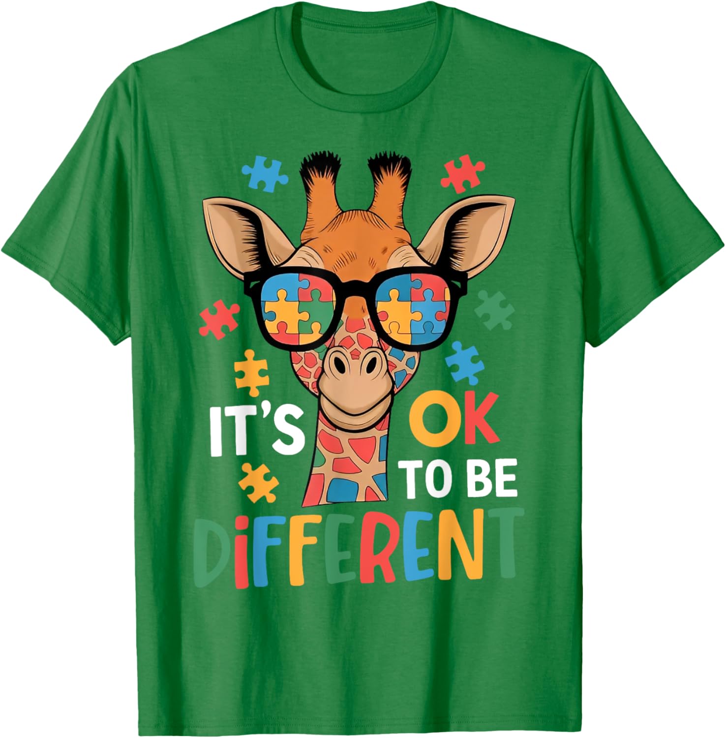It's Okay to Be Different Giraffe Autism Awareness T-Shirt for Kids - 21