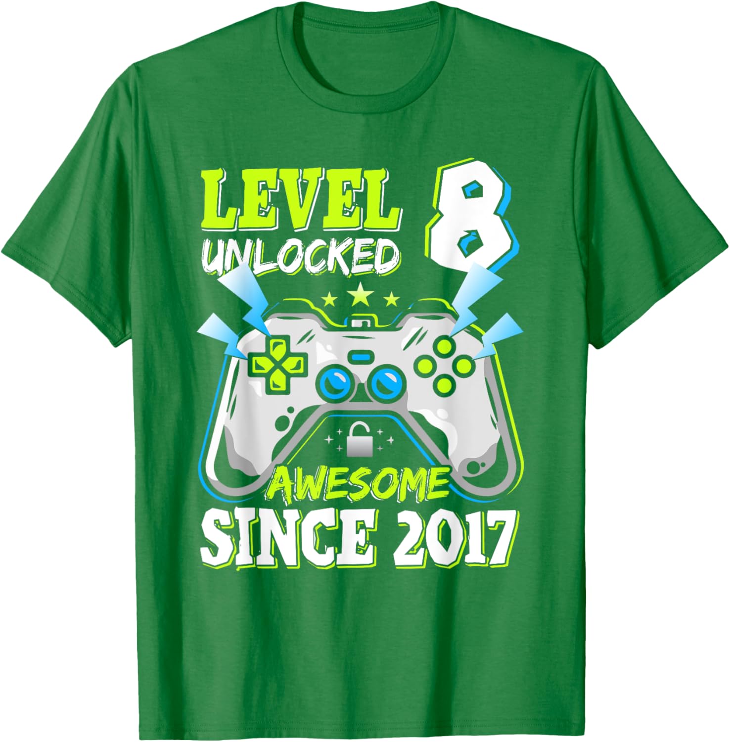 Level 8 Unlocked 2017 Video Game Birthday T-Shirt for Boys - 20