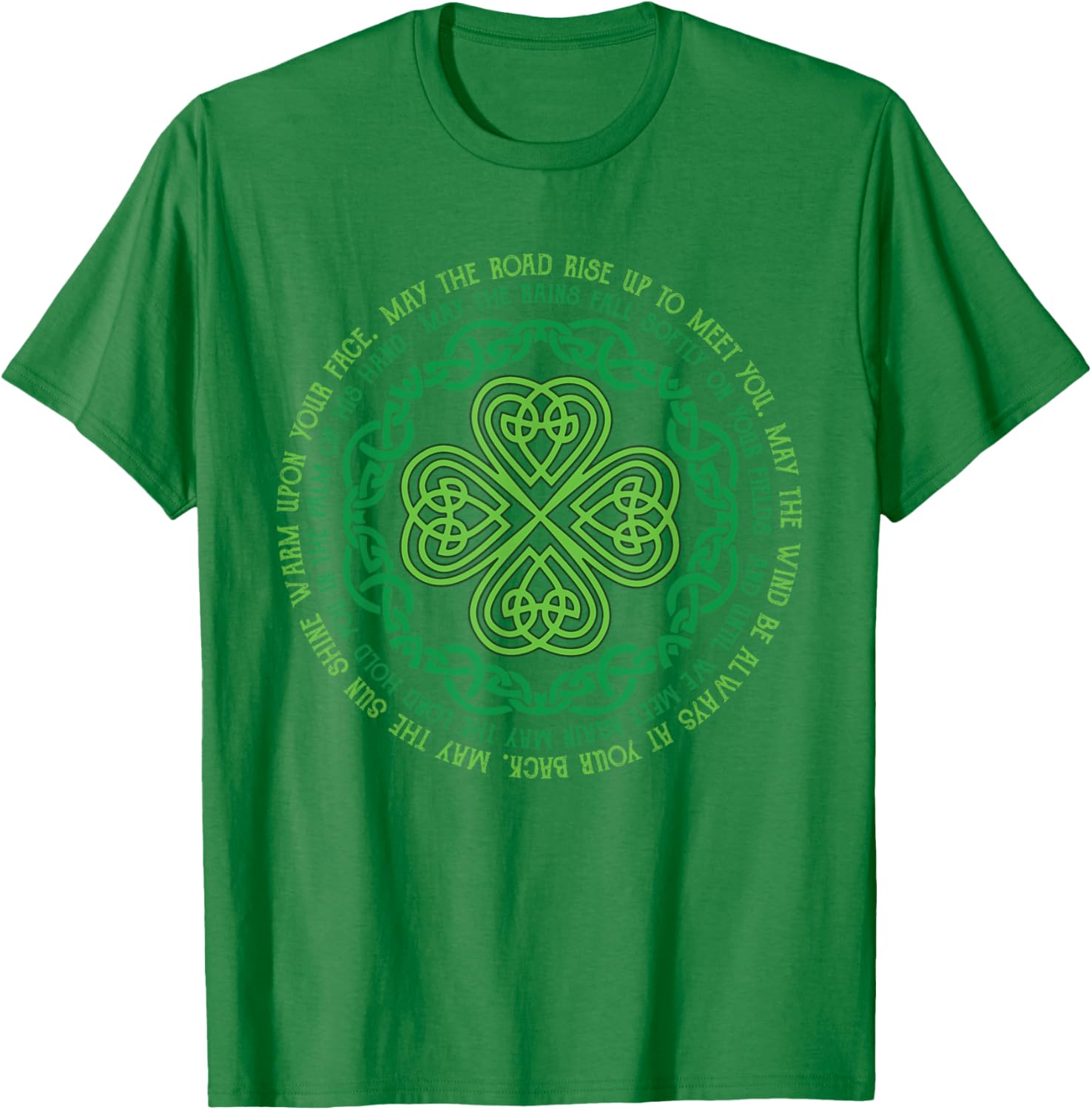 Irish Blessing T-Shirt with Celtic Knot and 4-Leaf Clover Design - 13