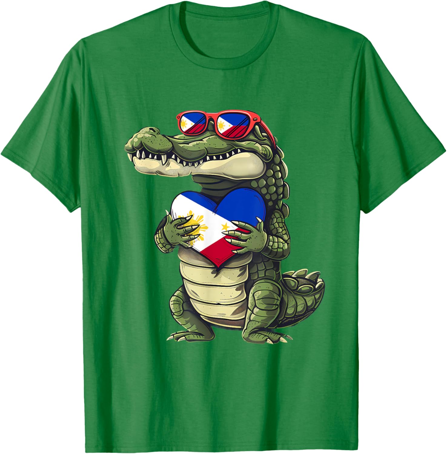 Philippines Crocodile Heart T-Shirt with Filipino Flag - Pilipinas Pride - 13