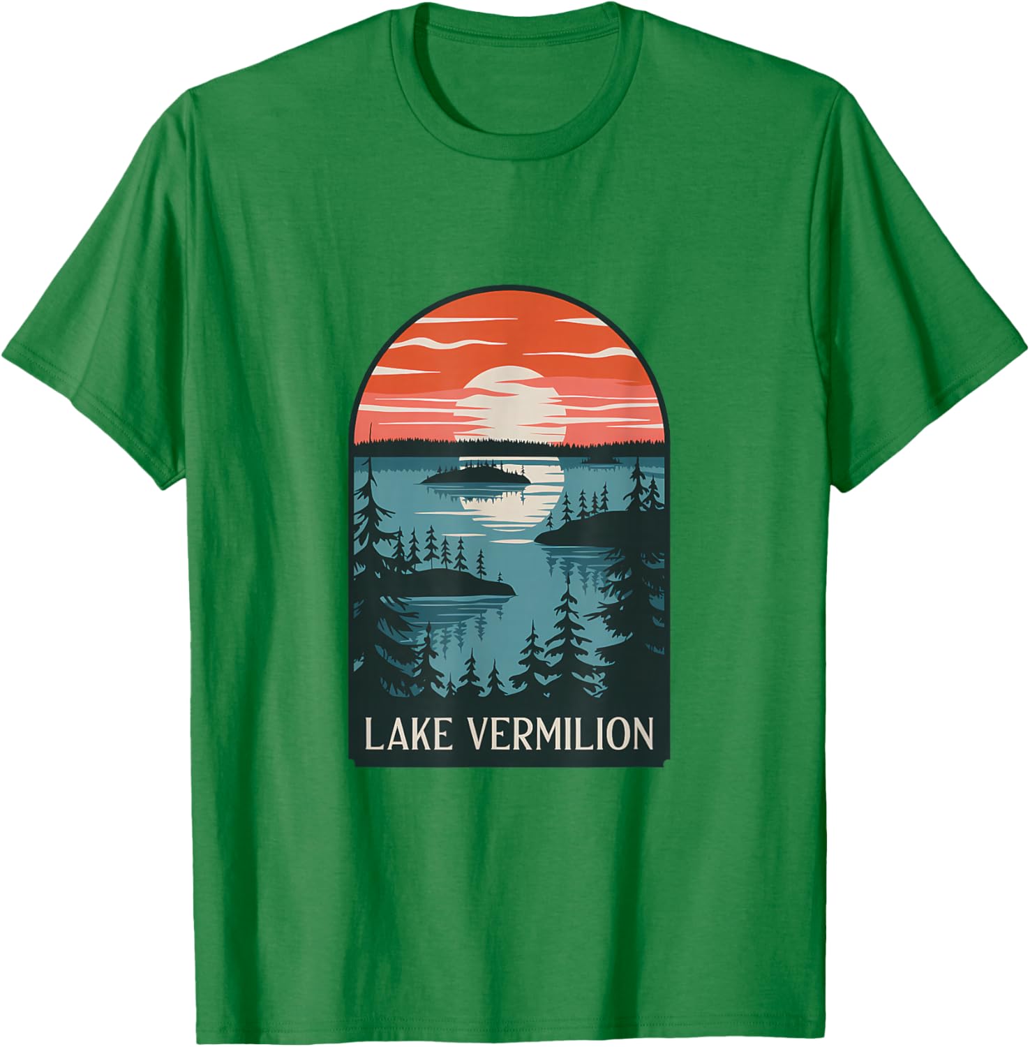 Lake Vermilion Sunset Reflection T-Shirt for Nature Lovers and Adventurers - 14