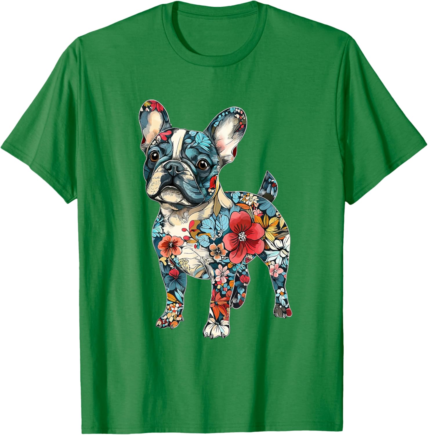 Cute French Bulldog Flower T-Shirt for Men, Women, Girls, and Kids - 3