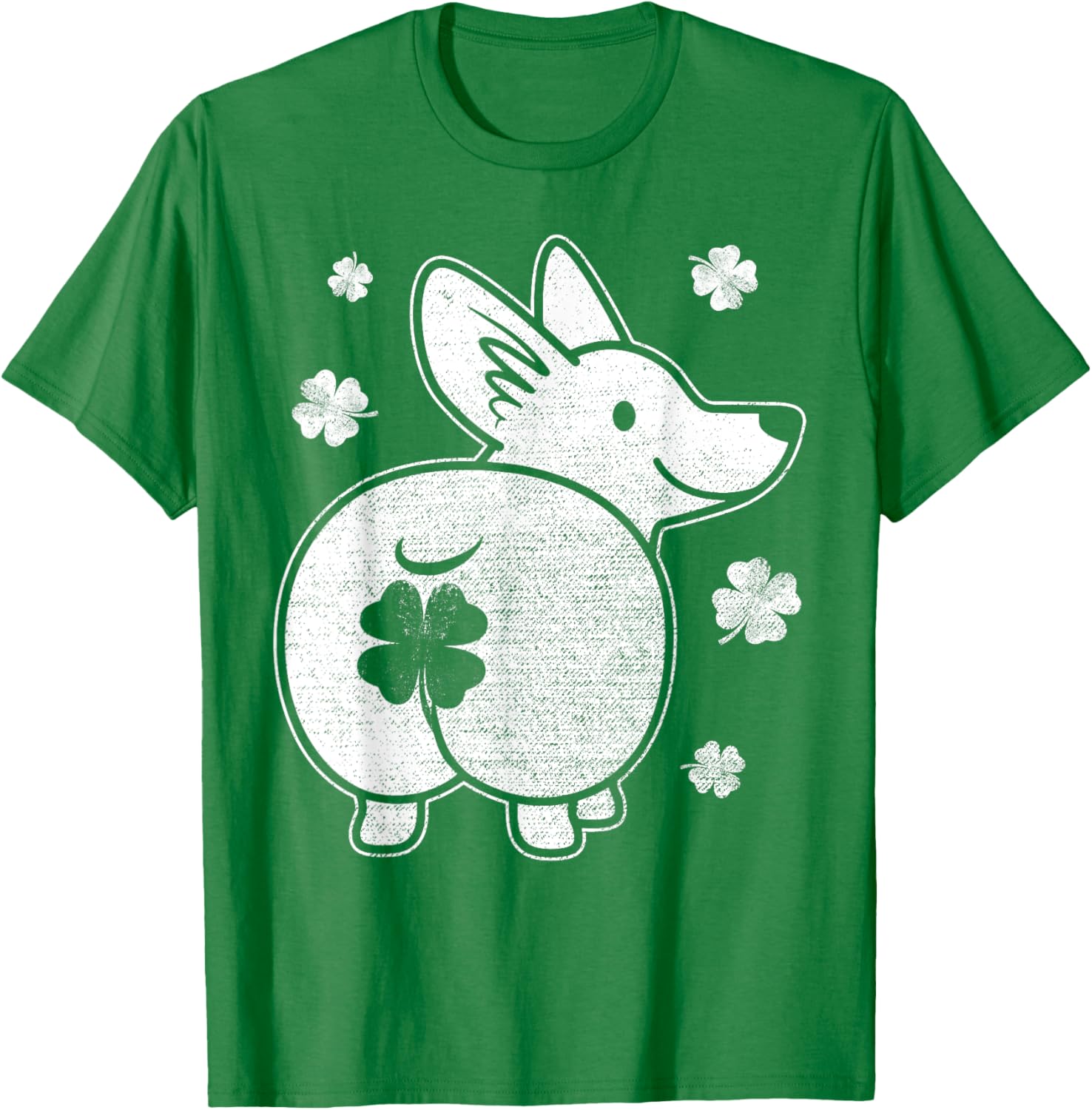 Adorable Corgi Dog Silhouette St Patrick's Day T-Shirt for All Ages - 1
