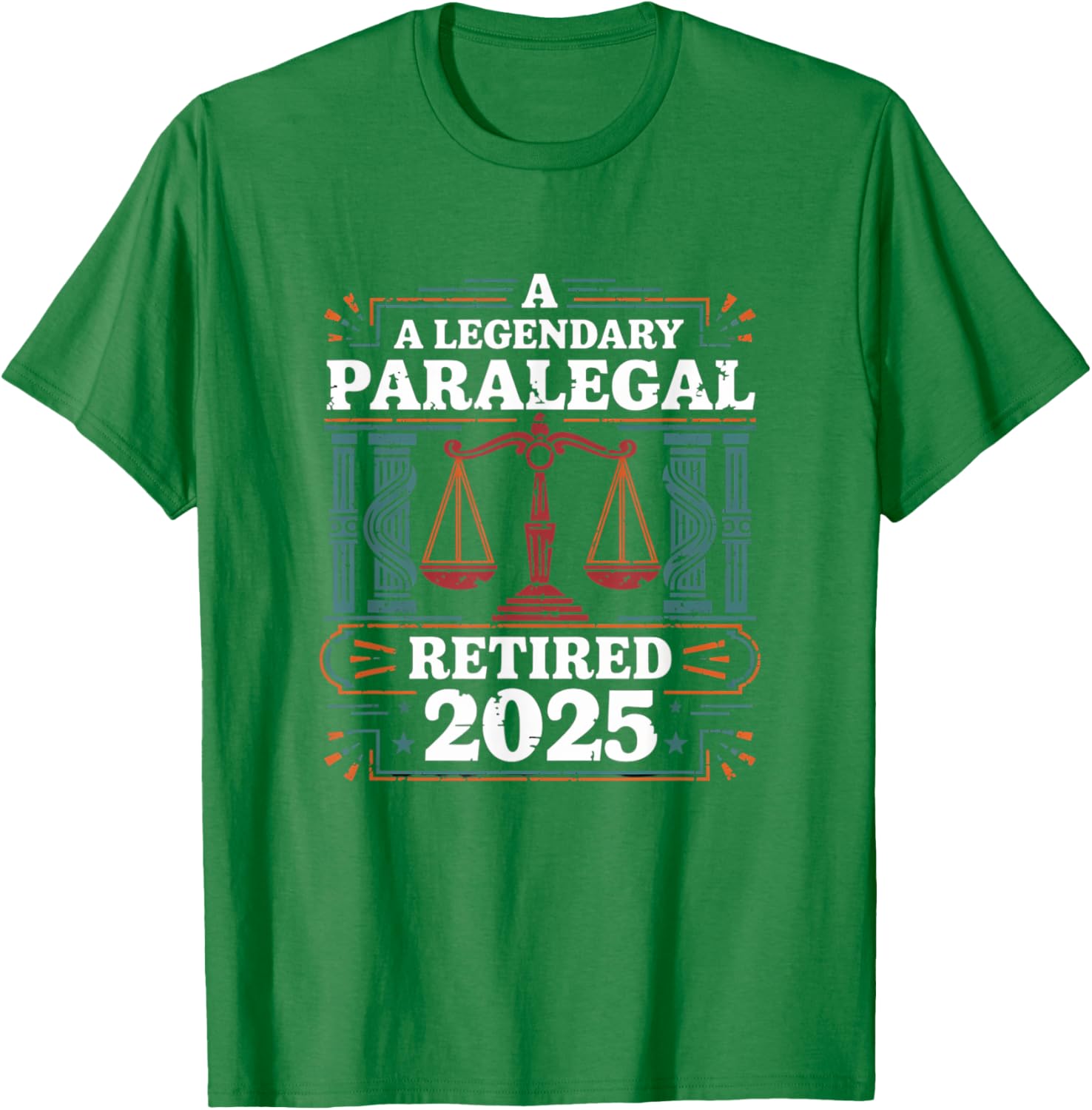 Legendary Retired Paralegal 2025 Funny Lawyer T-Shirt for Retirement Fun - 1