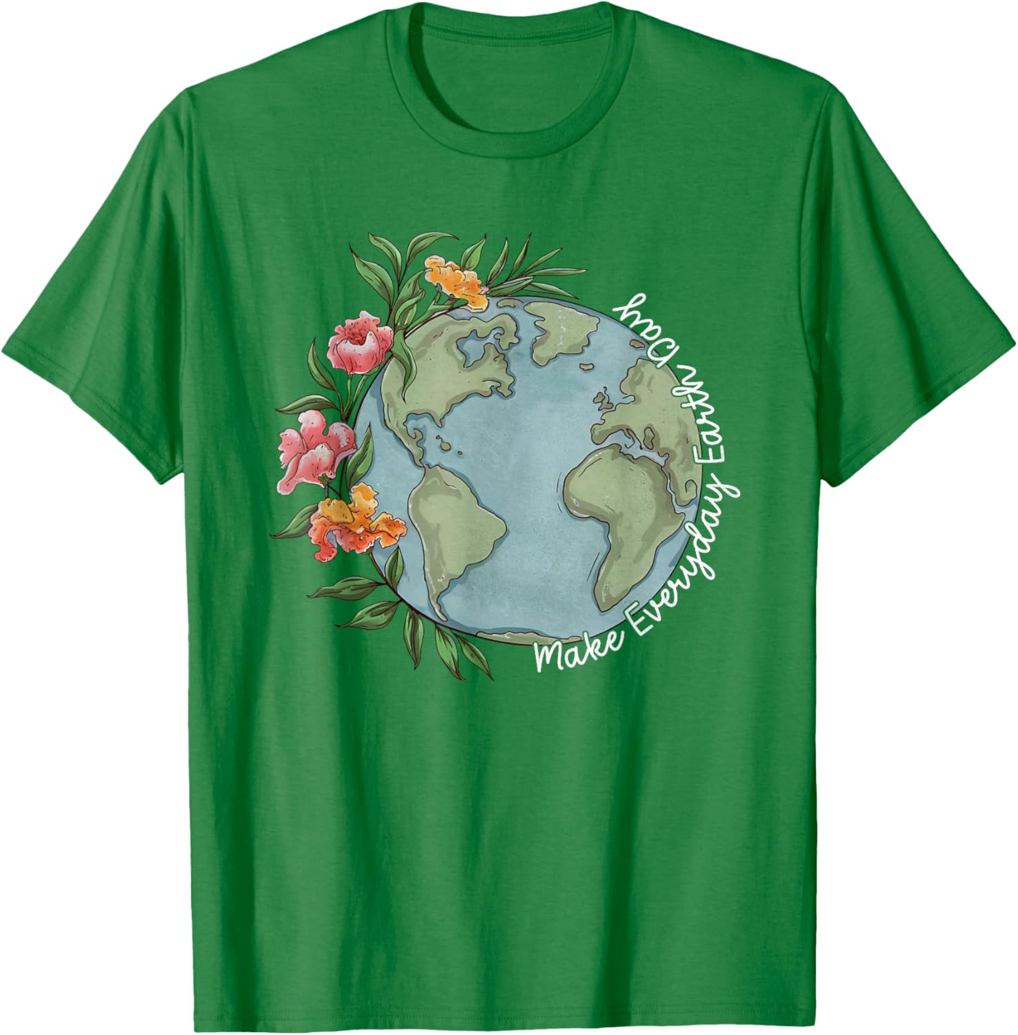 Beautiful Floral Planet T-Shirt for Everyday Earth Day Celebration - 8