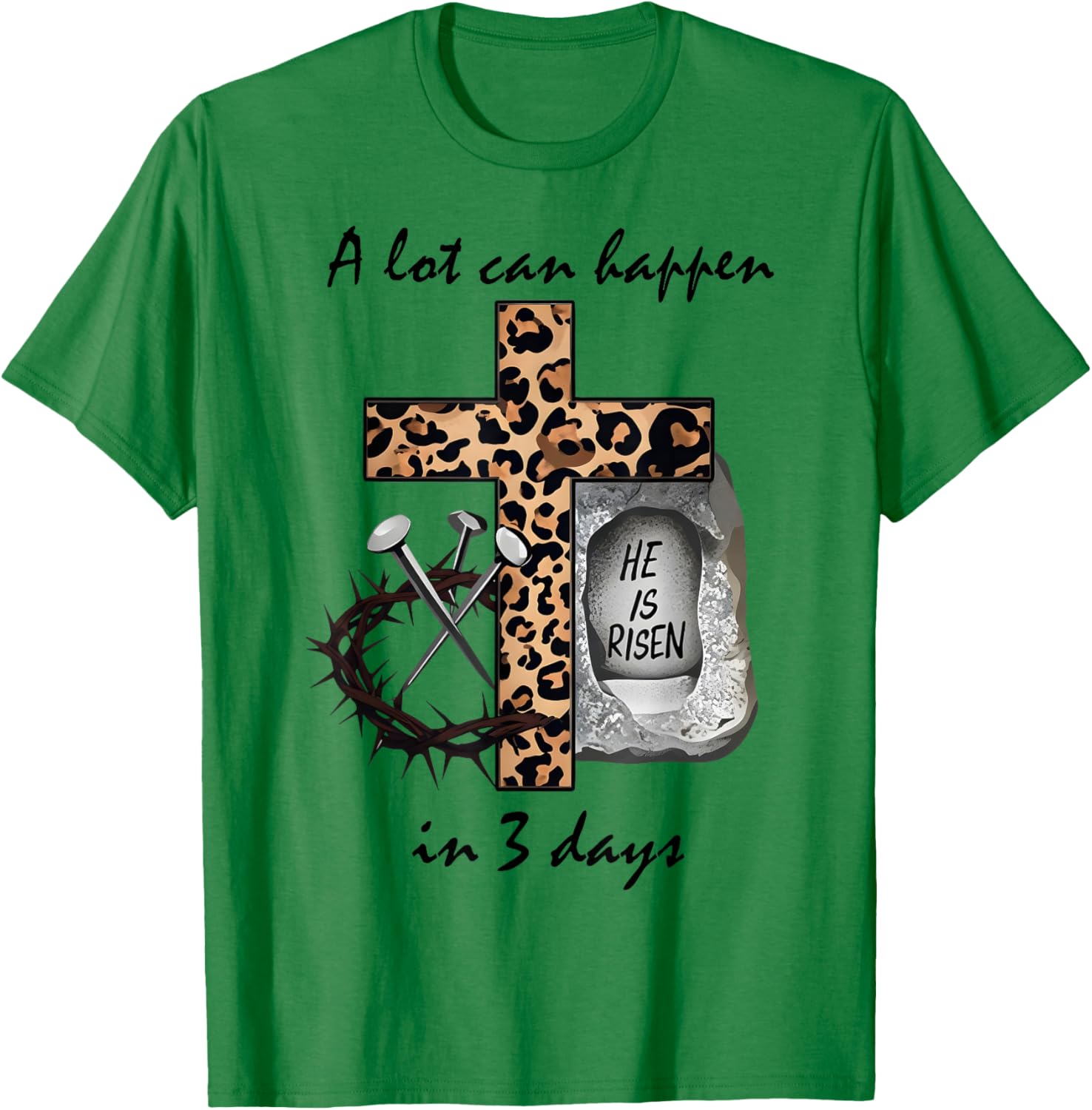 Inspirational 3 Days Christian Easter Cross T-Shirt for Faithful Celebration - 4
