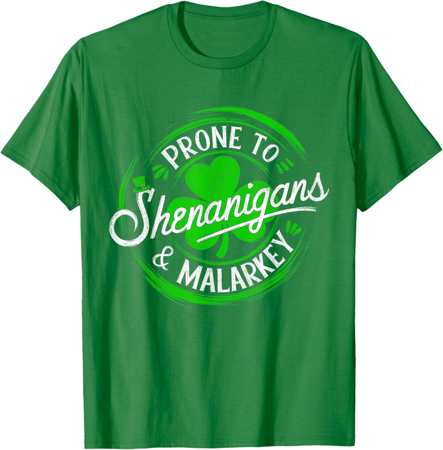 Prone to Shenanigans St Patrick's Day Shamrock T-Shirt for Fun Celebrations - 14