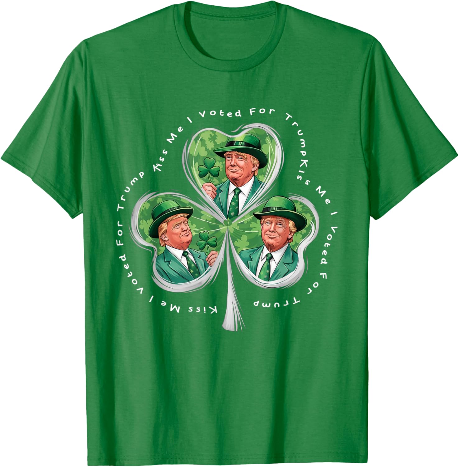 Funny Trump St Patrick's Day 2025 T-Shirt - Kiss Me I Voted For Trump - 5