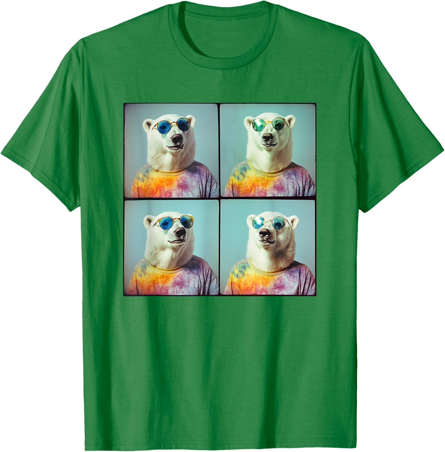 Colorful Tie Dye Polar Bear T-Shirt for Unique Hippie Style Fun - 12