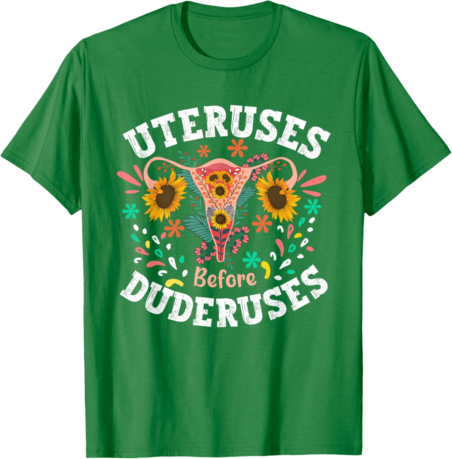 Galentines Day Floral Uterus T-Shirt for Feminist Empowerment Support - 11