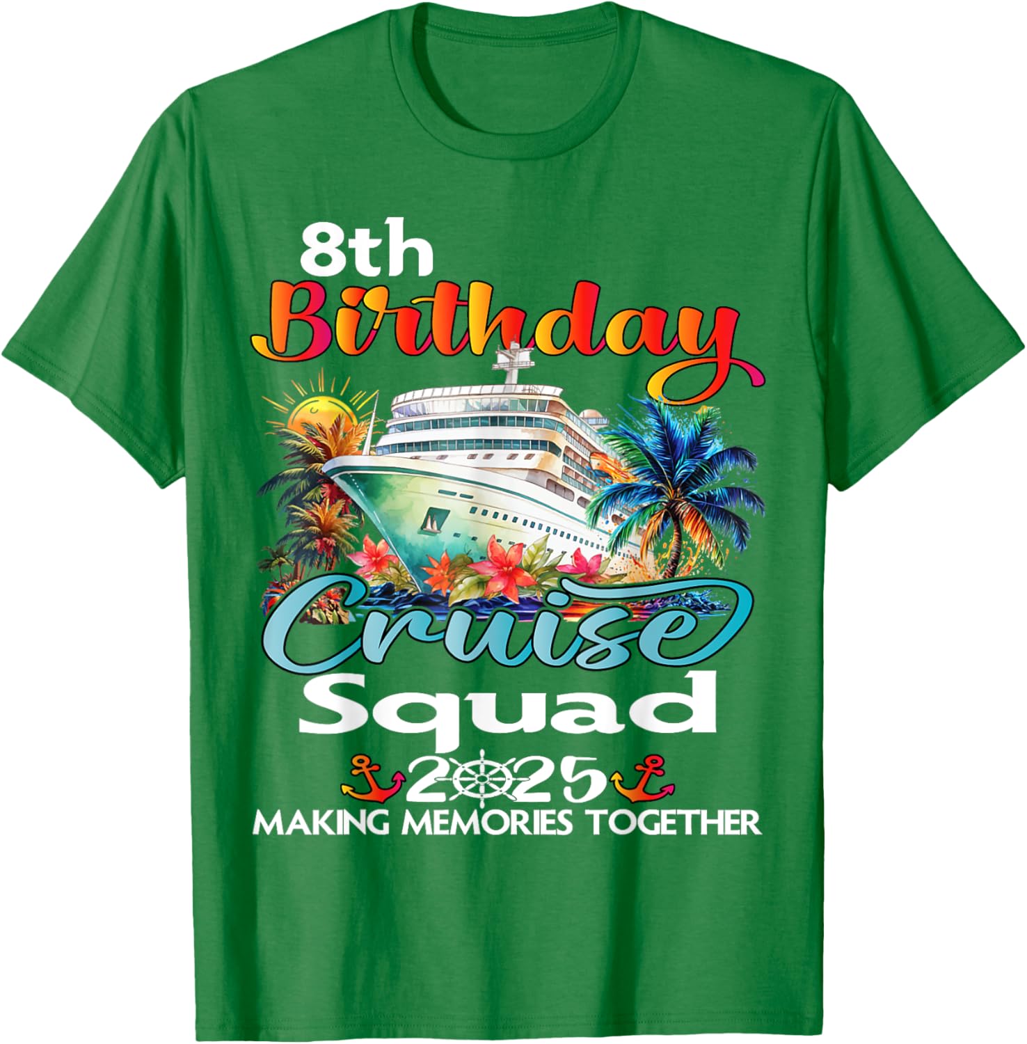 8th Birthday Cruise Squad Matching T-Shirt for Family and Friends - 5