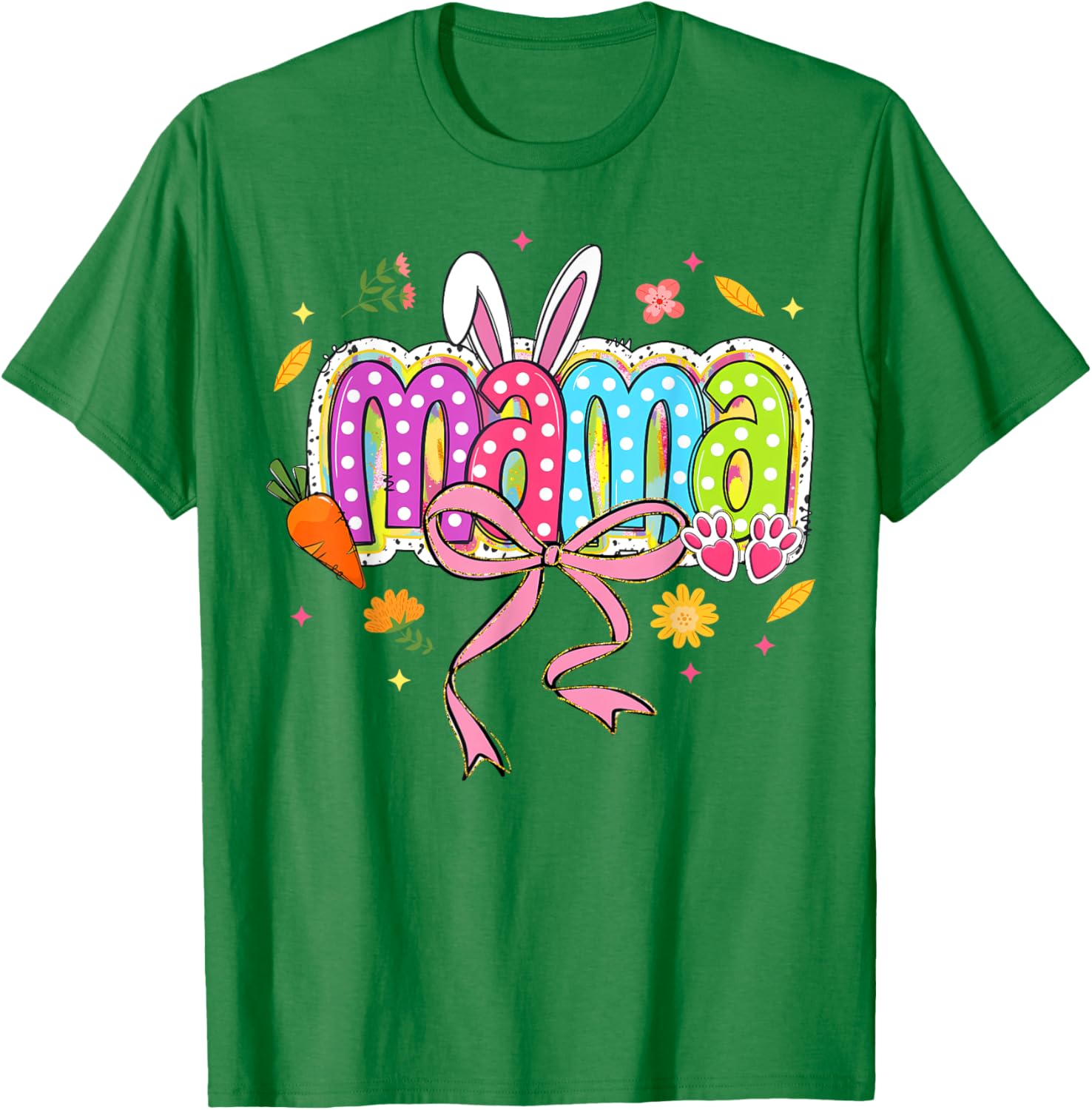 Boho Floral Coquette Bow Mama Bunny Easter Family T-Shirt for Moms - 17