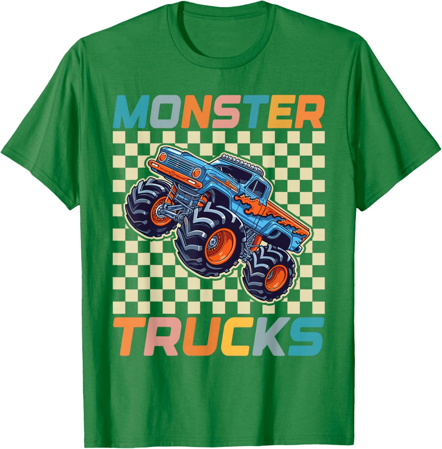 Cute Monster Truck T-Shirt for Toddlers and Kids Retro Vintage Style - 4