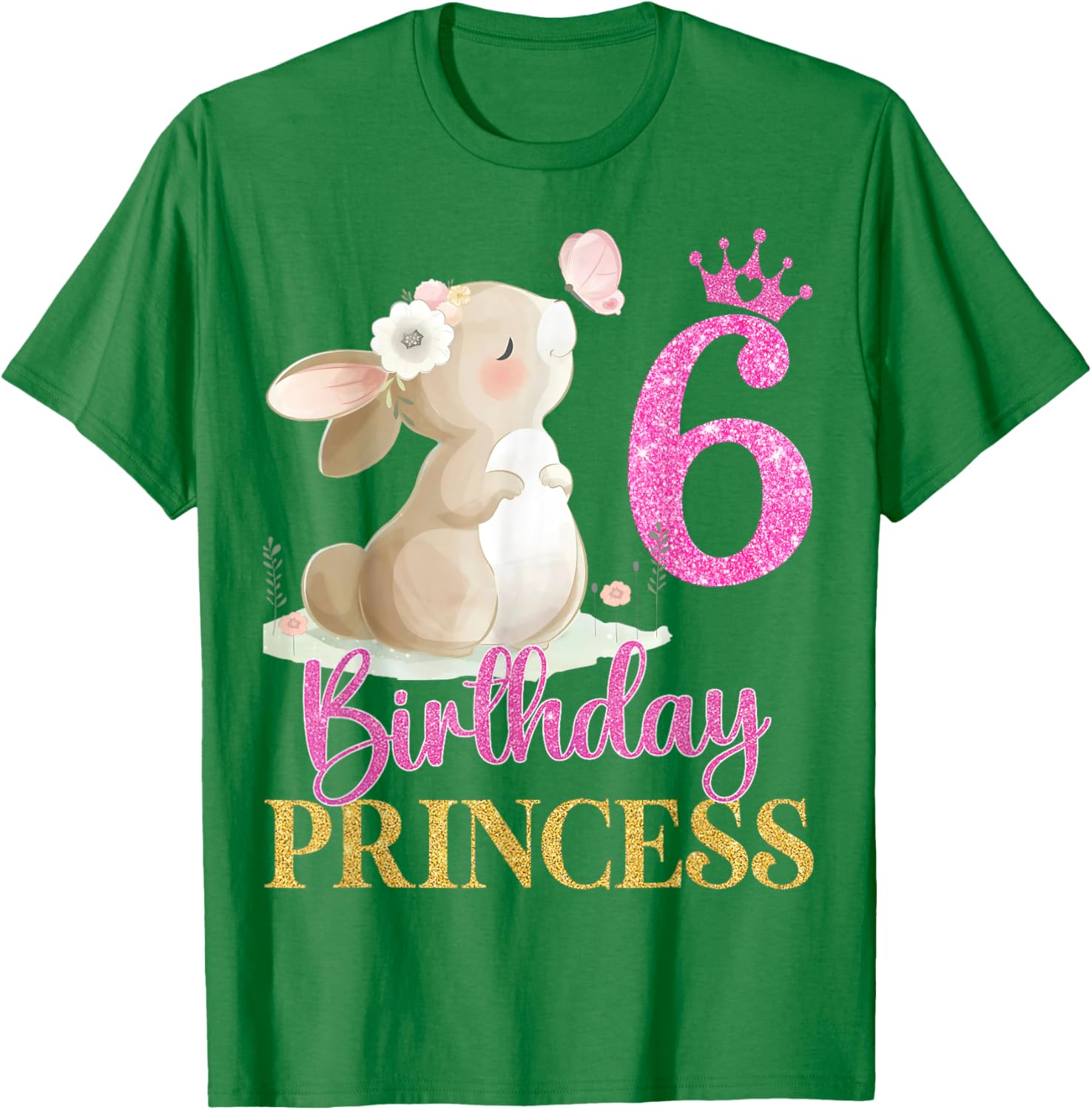 Adorable Rabbit Princess T-Shirt for 6th Birthday Girls - Perfect Gift! - 2
