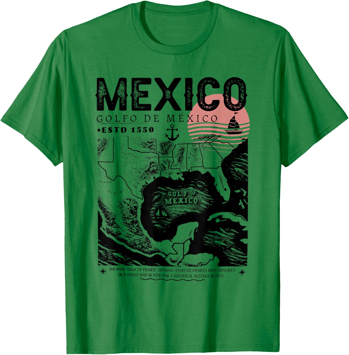 Gulf of Mexico 1550 History Facts T-Shirt for Ocean Lovers and Travelers - 5