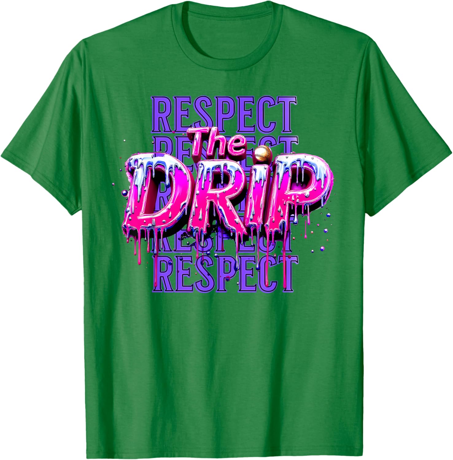 Respect The Drip Baseball Ice Cream Drip T-Shirt for Cool Style - 27