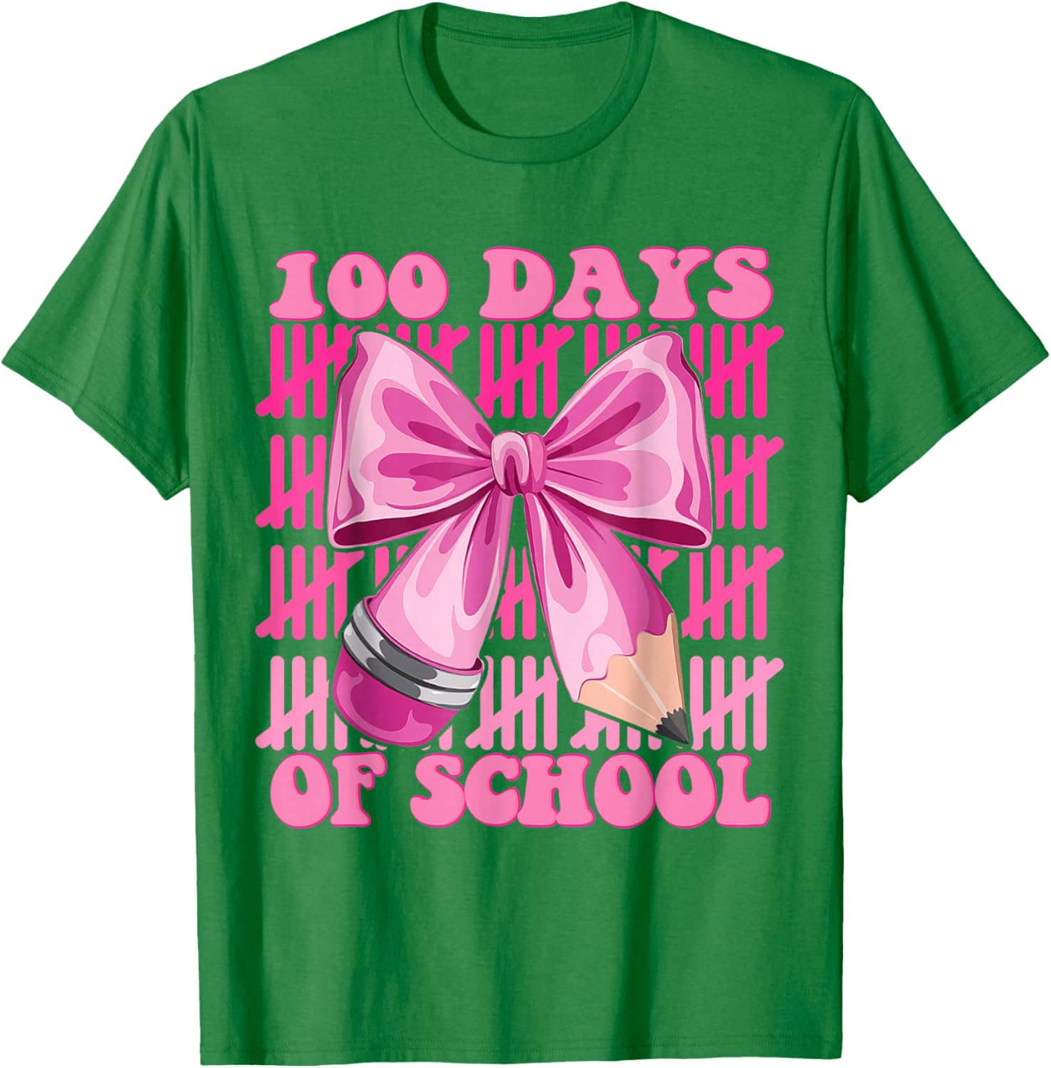 100 Days of School Girls Coquette Bow T-Shirt for Celebrating Milestones - 29