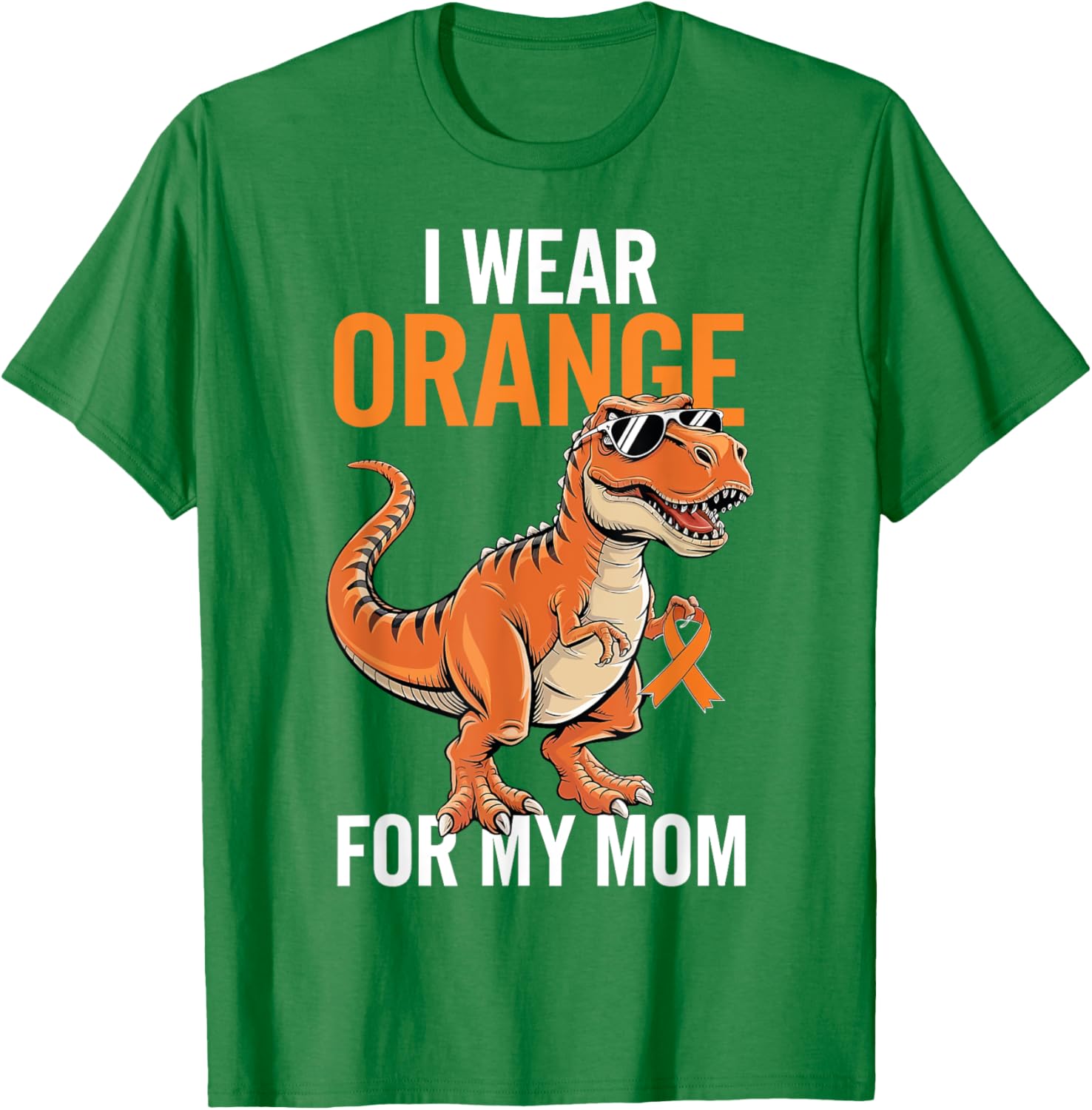 I Wear Orange For Mom Dinosaur MS Awareness T-Shirt for Supportive Families - 8