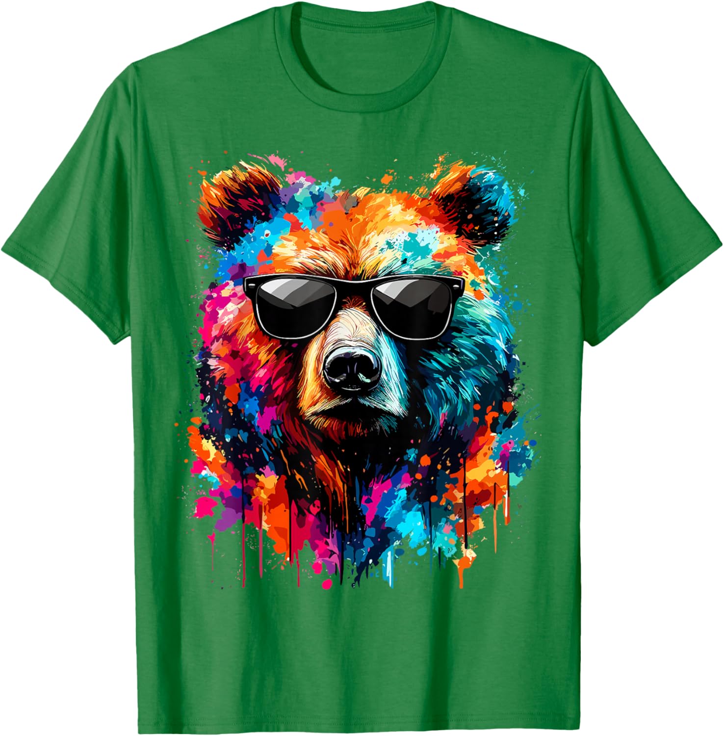 Colorful Bear with Sunglasses T-Shirt for Wildlife Lovers and Adventures - 8