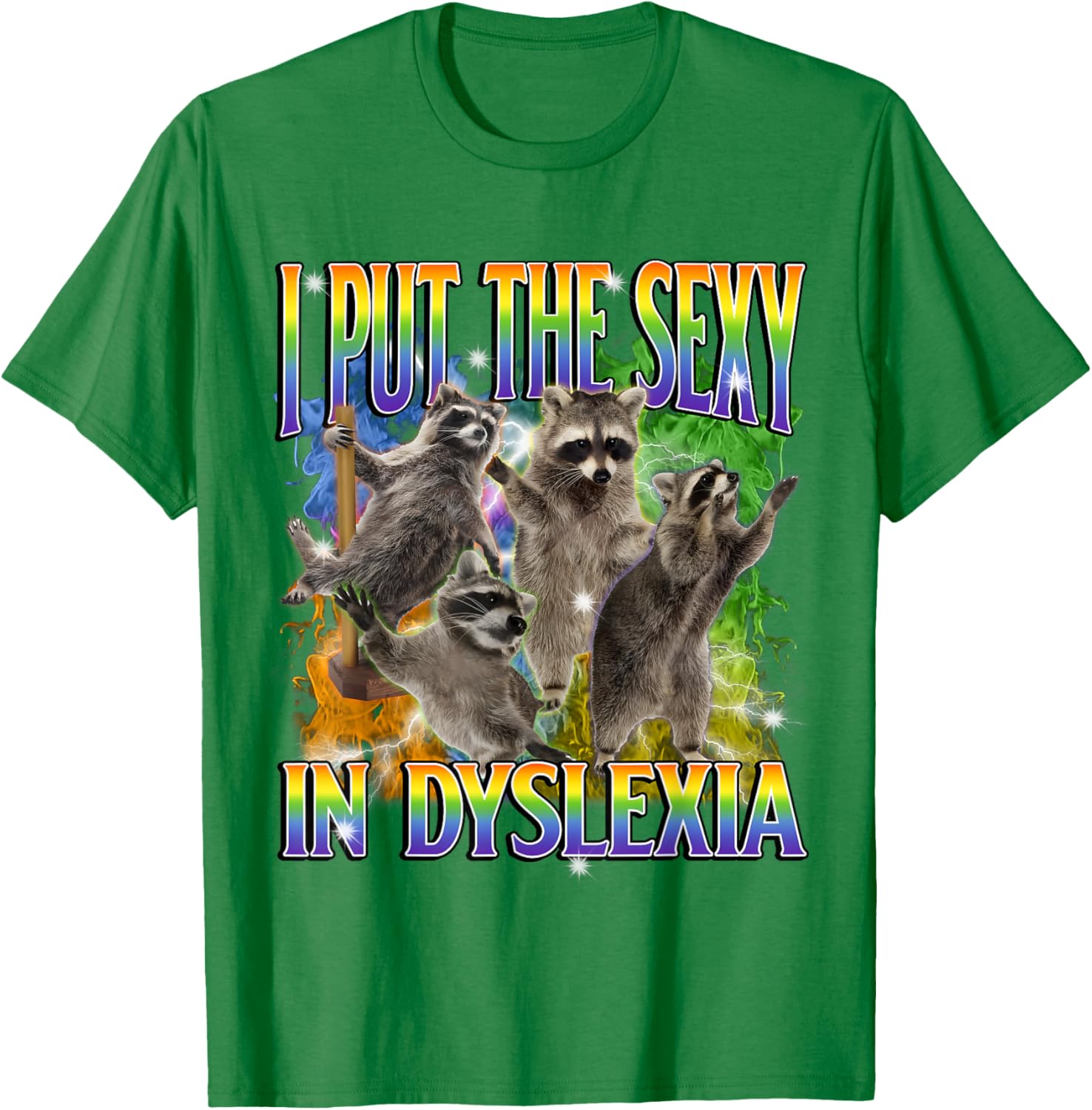 Funny Dyslexia Raccoon Meme T-Shirt – Unique and Unhinged Style - 22