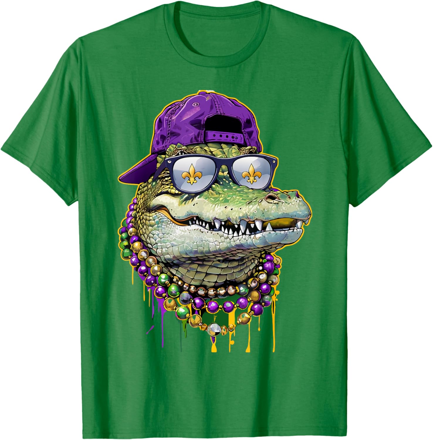 Mardigator Mardi Gras Alligator Costume T-Shirt for Men and Women - 20
