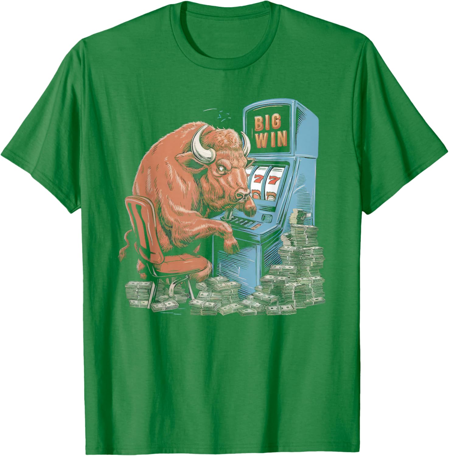 Lucky Buffalo Casino Slot Machine T-Shirt for Gamblers and Slots Fans - 10