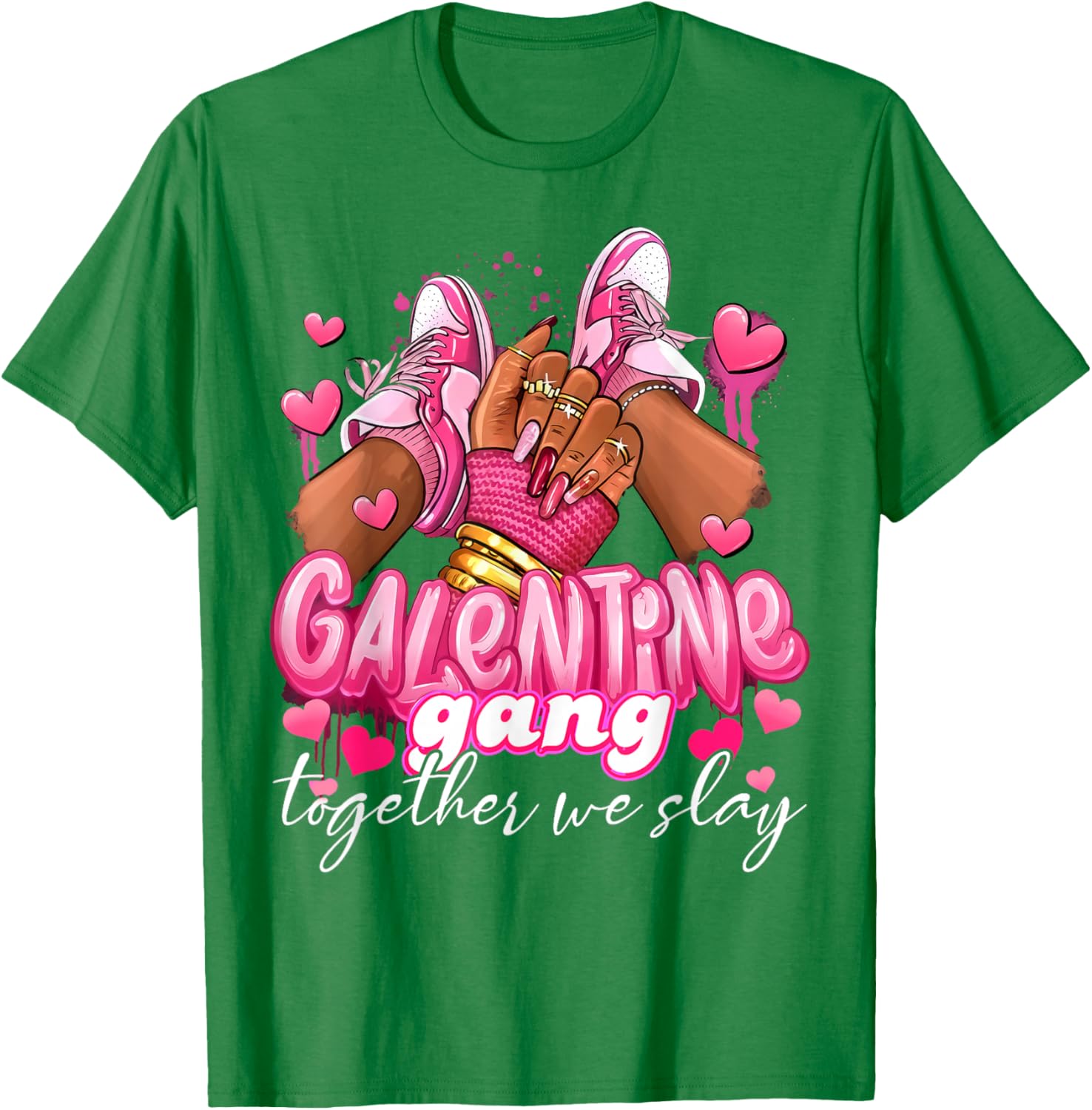 Women Galentine Gang Together We Slay Valentine's Day T-Shirt - 3