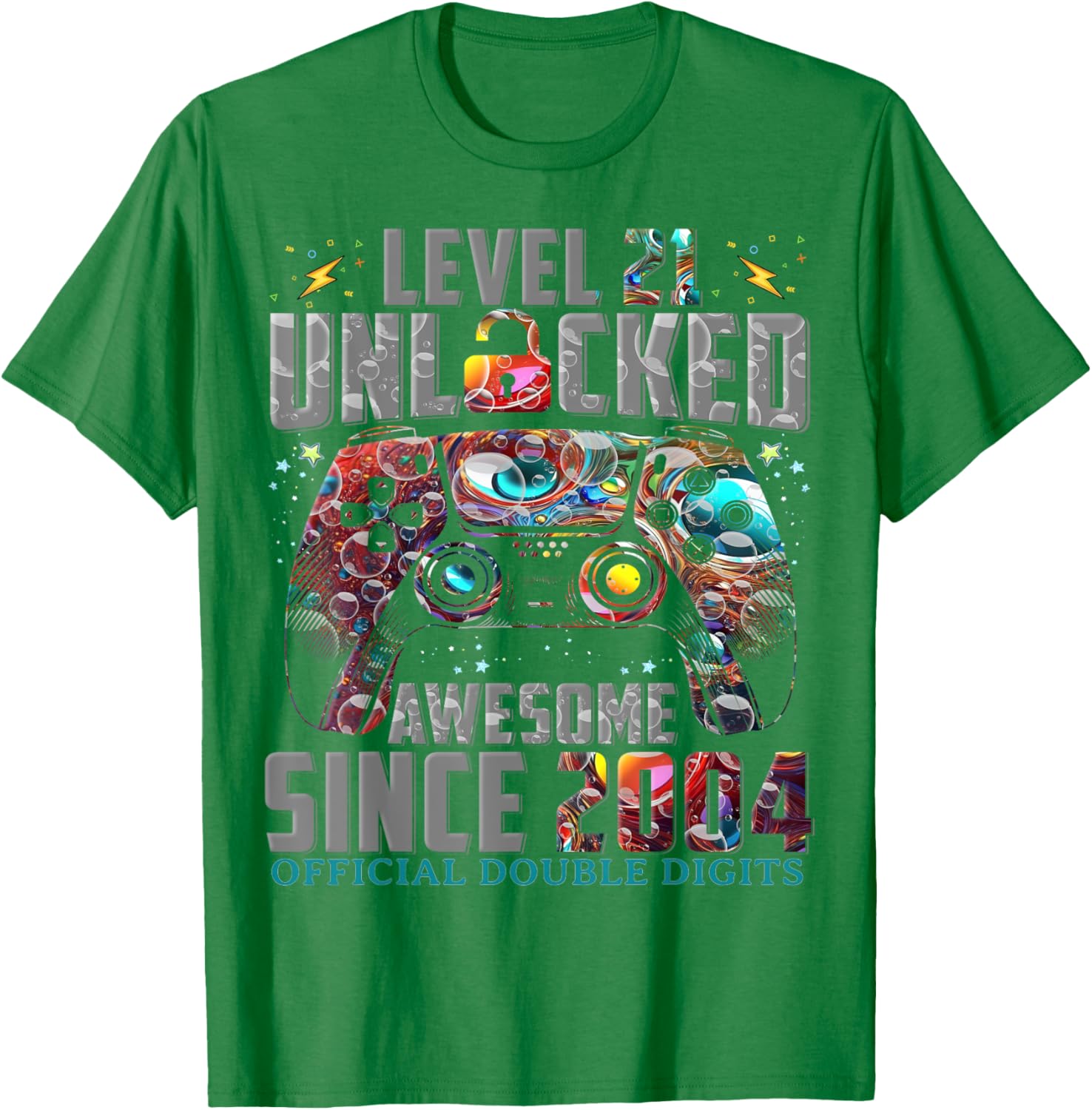 Level 21 Unlocked Gaming T-Shirt Awesome Since 2004 for 21st Birthday - 6