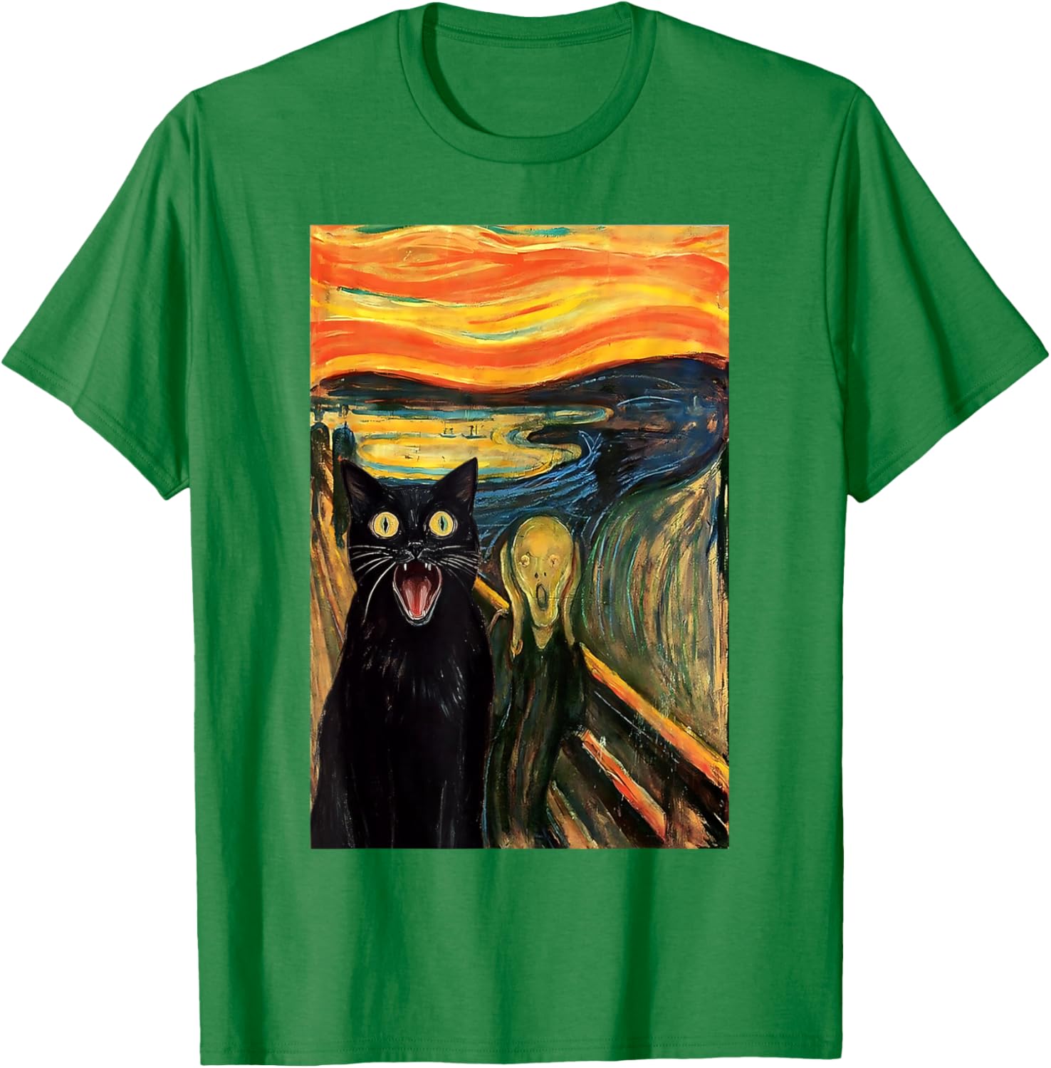 Funny Black Cat Scream Parody T-Shirt for Cat Lovers and Fans - 18