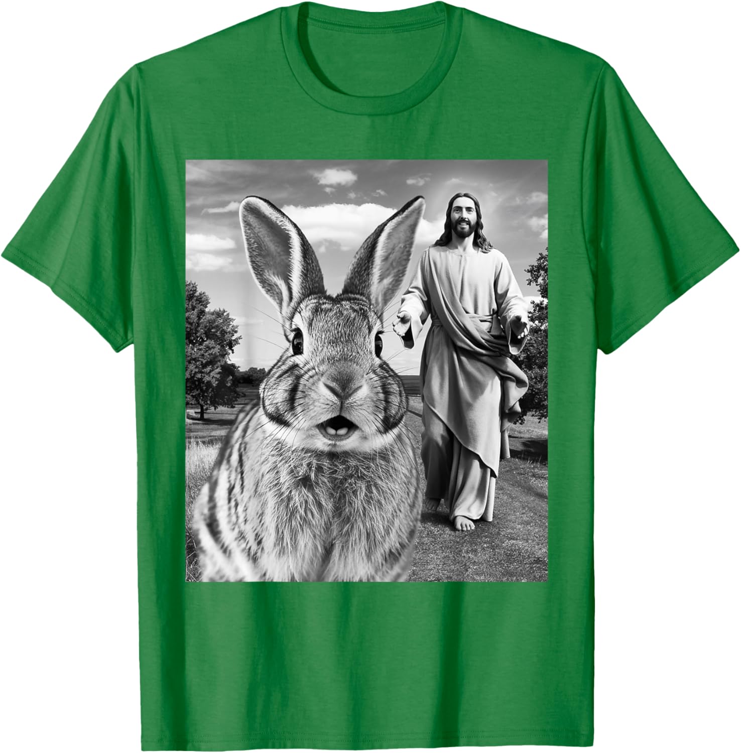 Happy Easter Bunny Selfie T-Shirt for Men Women Kids Fun Christian Style - 4