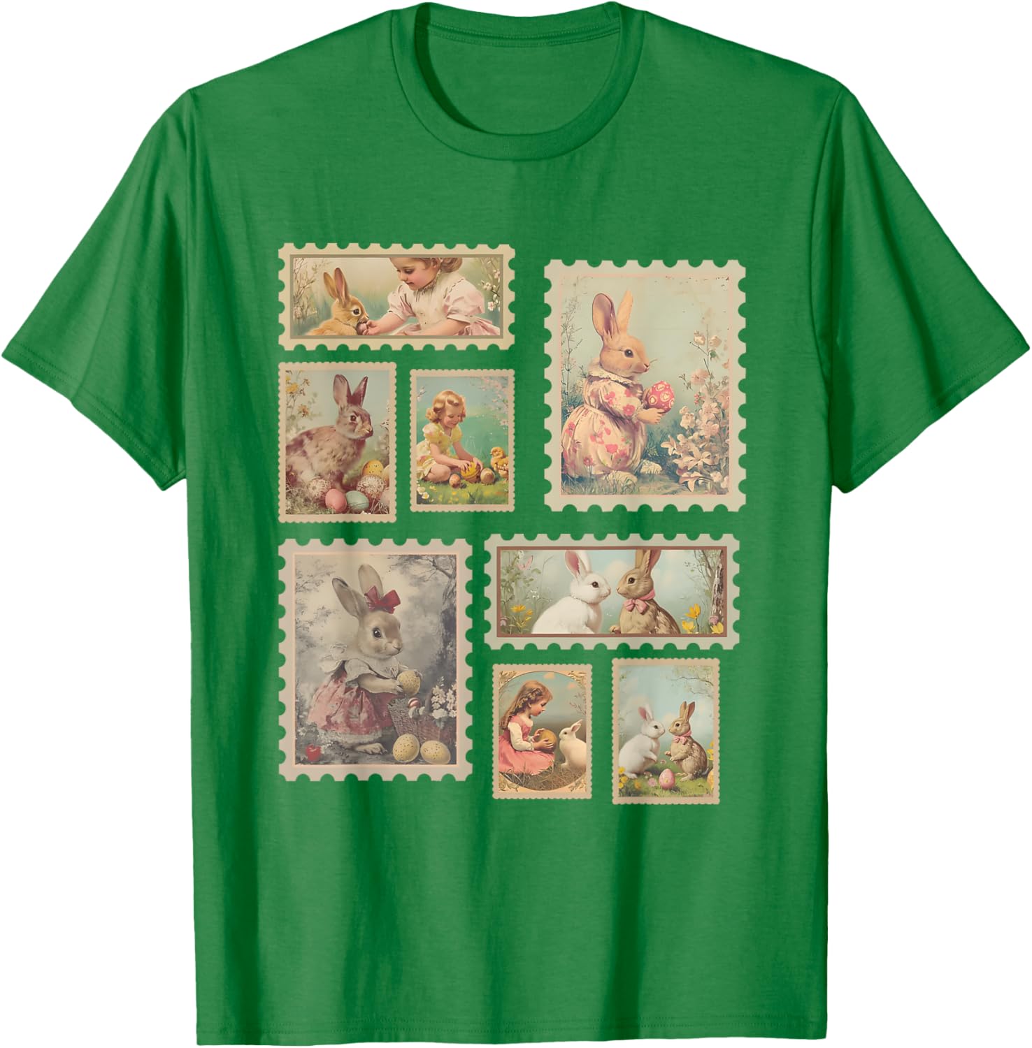 Retro Easter Bunny T-Shirt for Women Cute Spring Fashion Top - 3