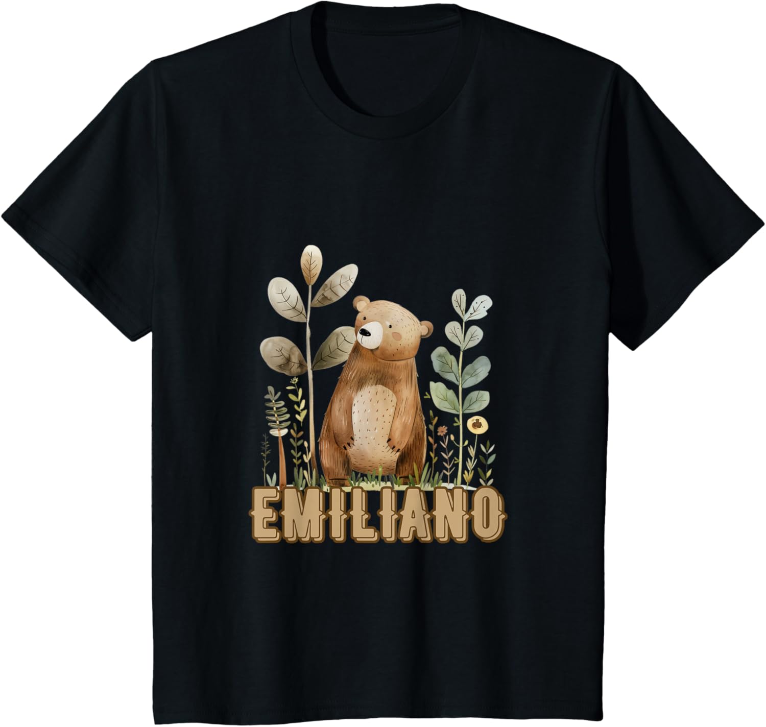 Personalized Kids Woodland Bear T-Shirt for Forest Animal Lovers - 1