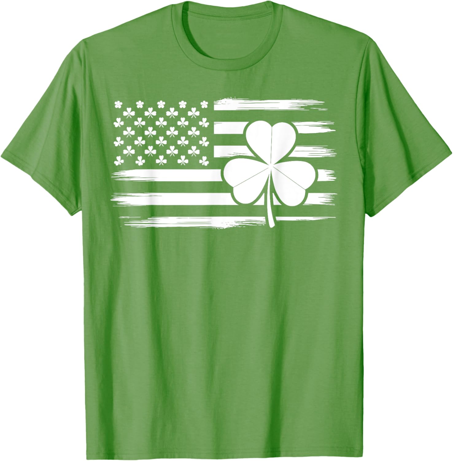 American Flag and Lucky Shamrocks St Patricks Day T-Shirt - 3