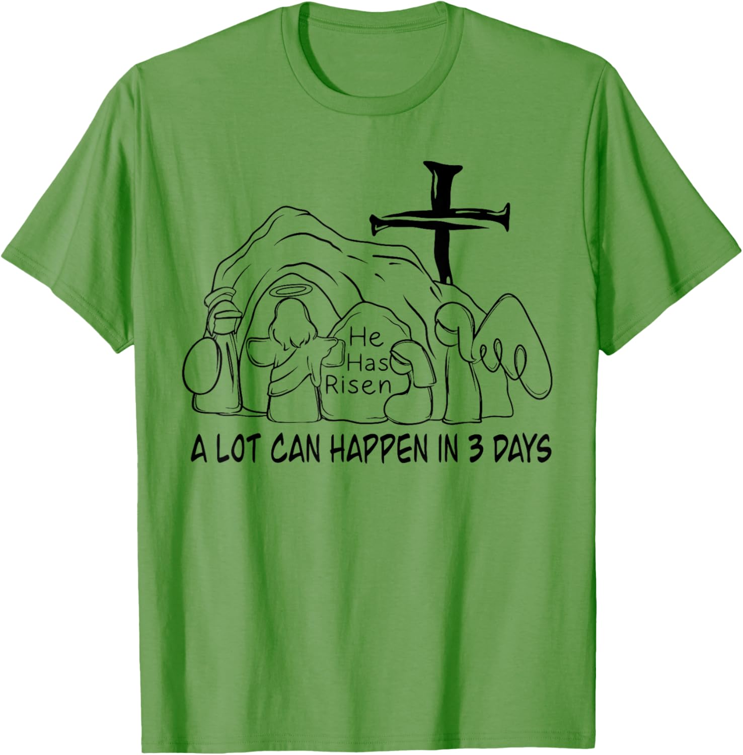 Retro Christian Easter T-Shirt A Lot Can Happen In 3 Days Fun Design - 11