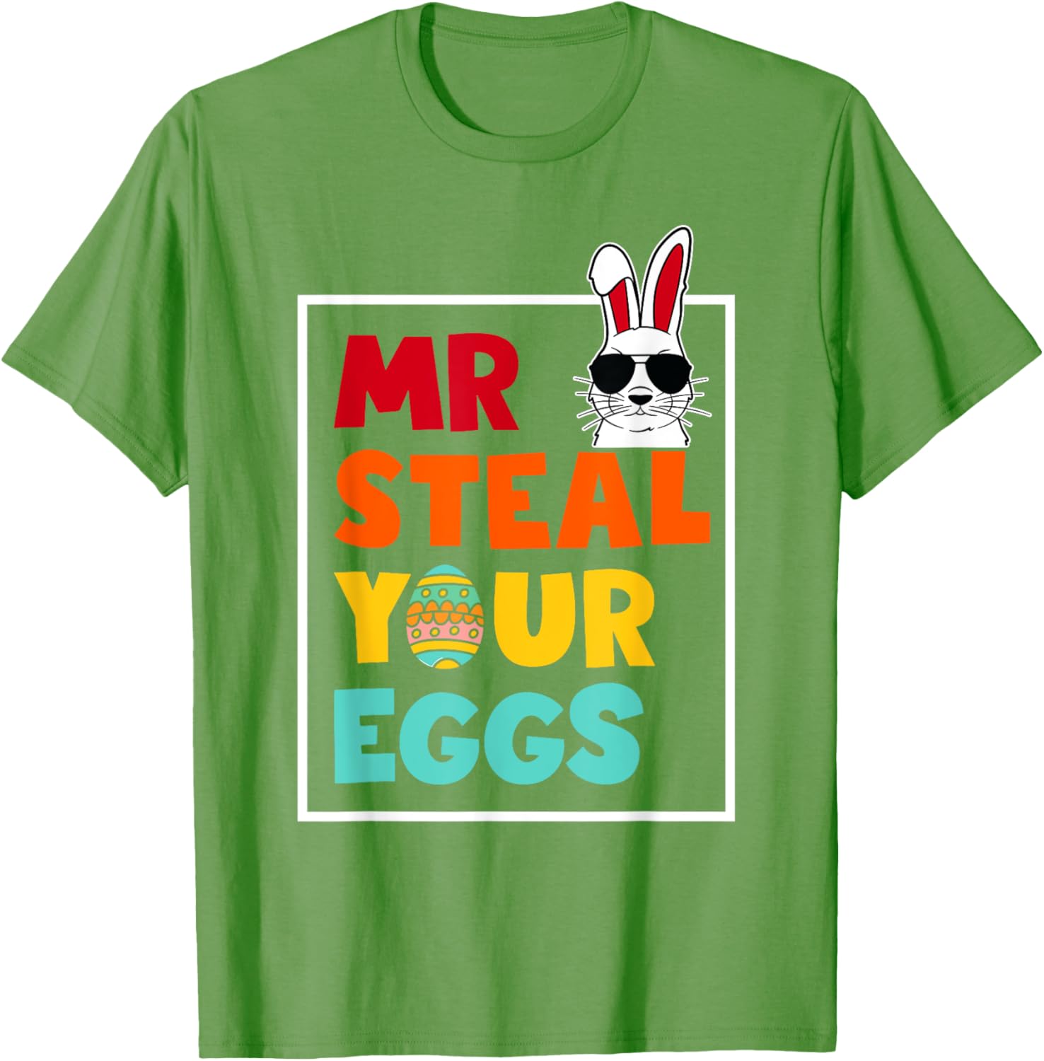 Funny Mr Steal Your Eggs Bunny T-Shirt for Toddlers - Easter Spring Style - 15