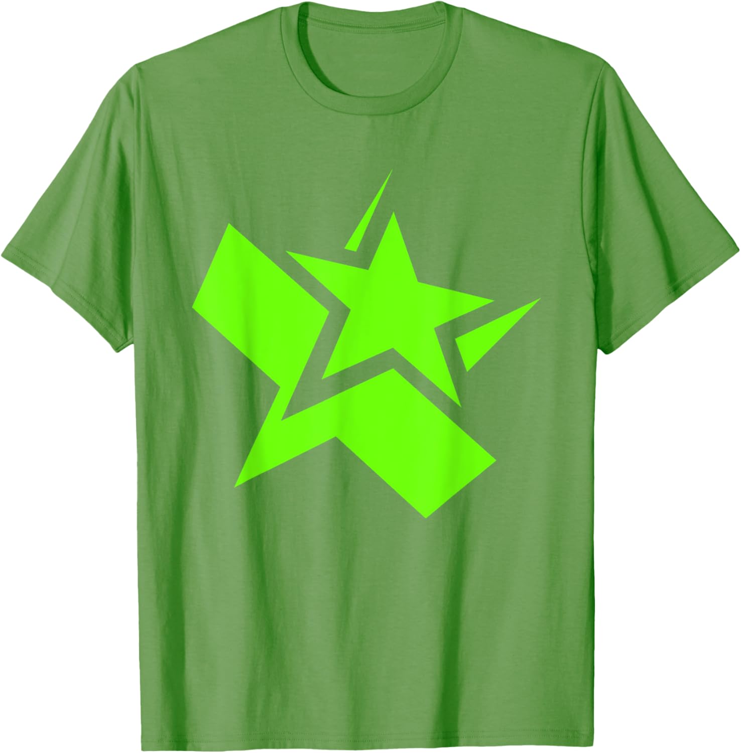 Green Chunky Star Graphic T-Shirt for Stylish Casual Wear - 4
