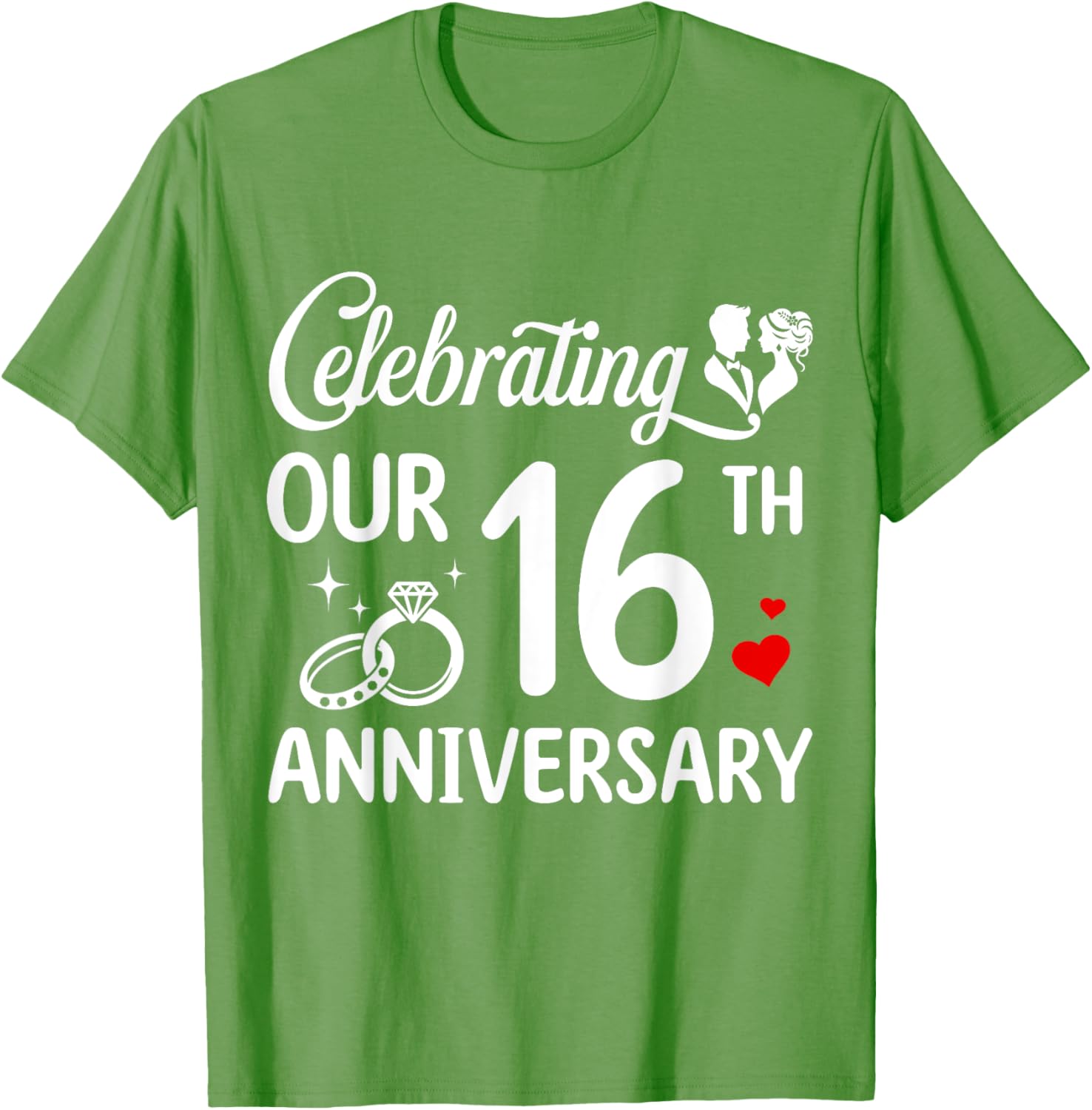 16th Wedding Anniversary T-Shirt for Couples - Celebrate 16 Years Together - 3