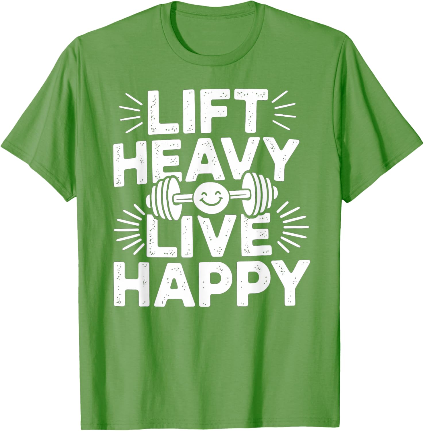 Lift Heavy Live Happy Barbell Bodybuilding T-Shirt for Fitness Enthusiasts - 16