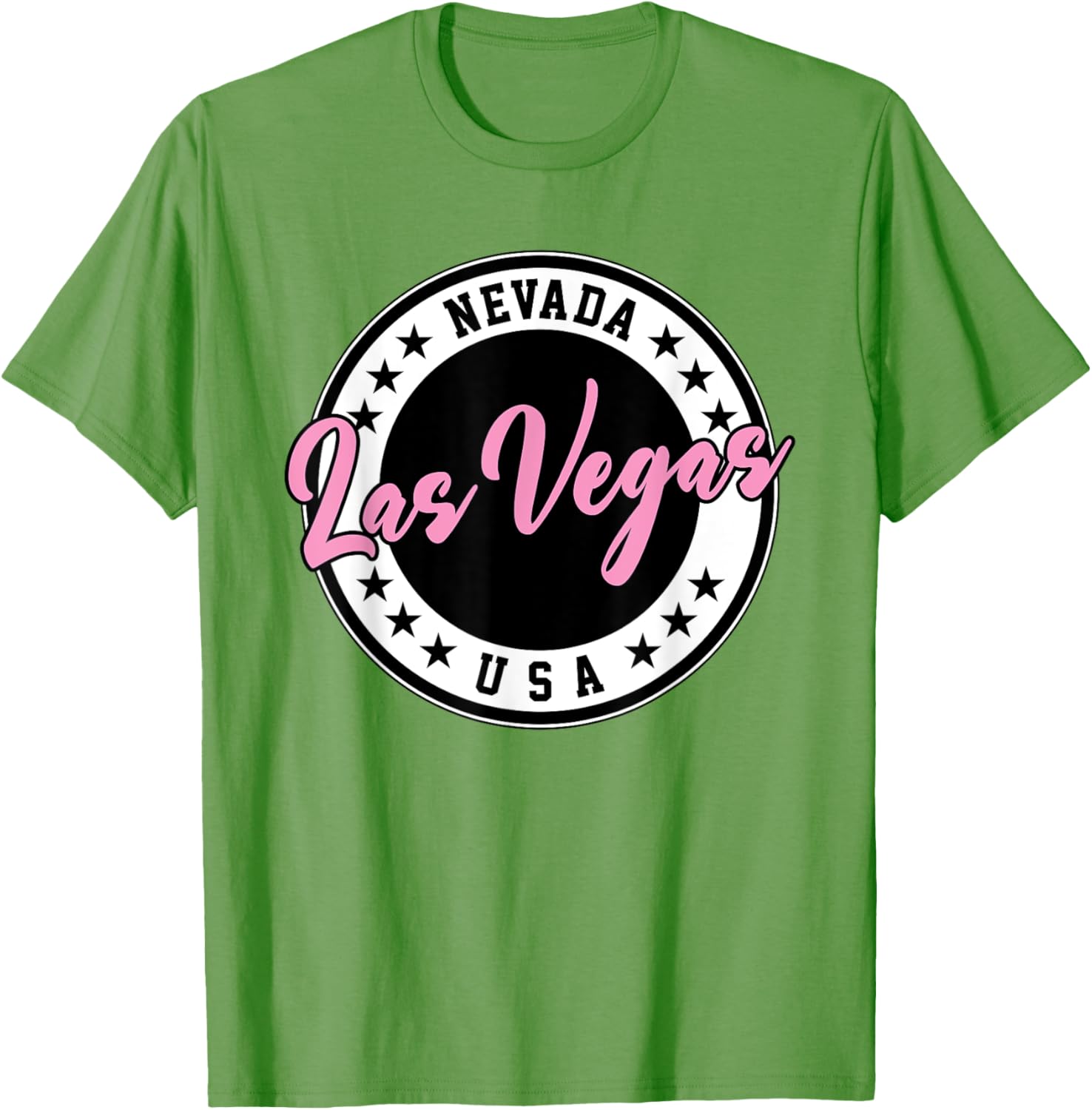Las Vegas Nevada Pink Script Circle T-Shirt for Fun Fashion Lovers - 18