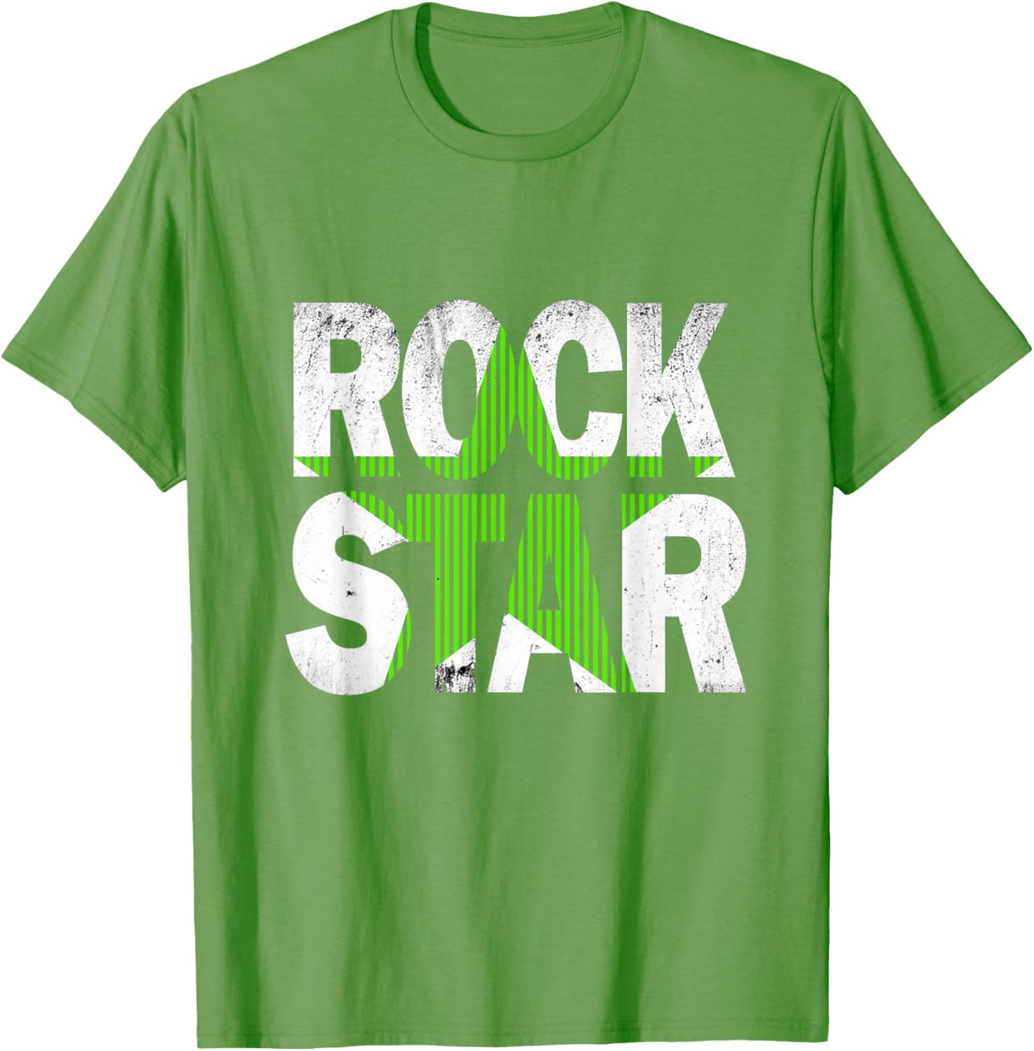 Green Rock Star Distressed Graphic T-Shirt for Trendy Casual Wear - 19