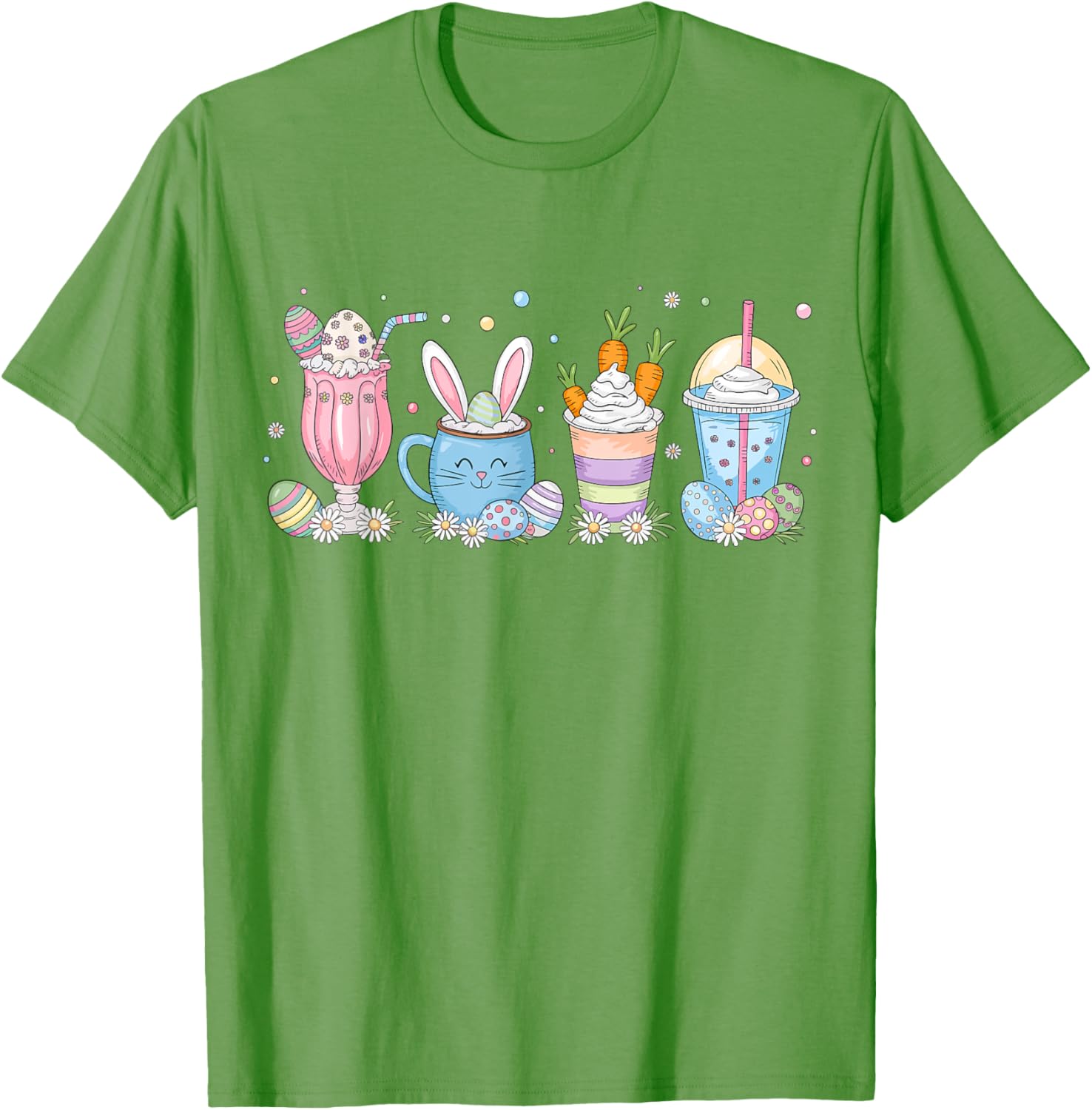 Coffee Lover T-Shirt for Women | Cute Latte Iced Cream Design for Easter - 19