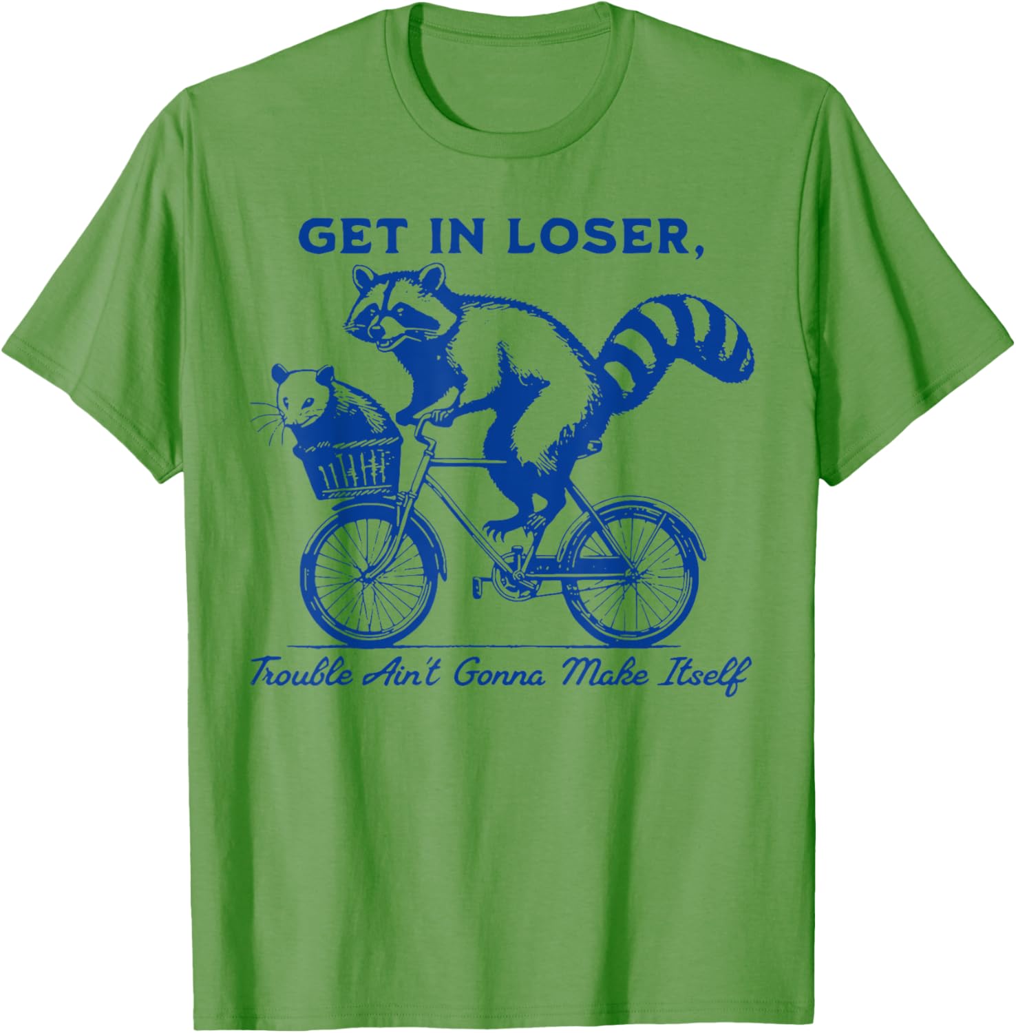 Raccoon Get In Loser Trouble T-Shirt for Fun and Casual Wear - 5