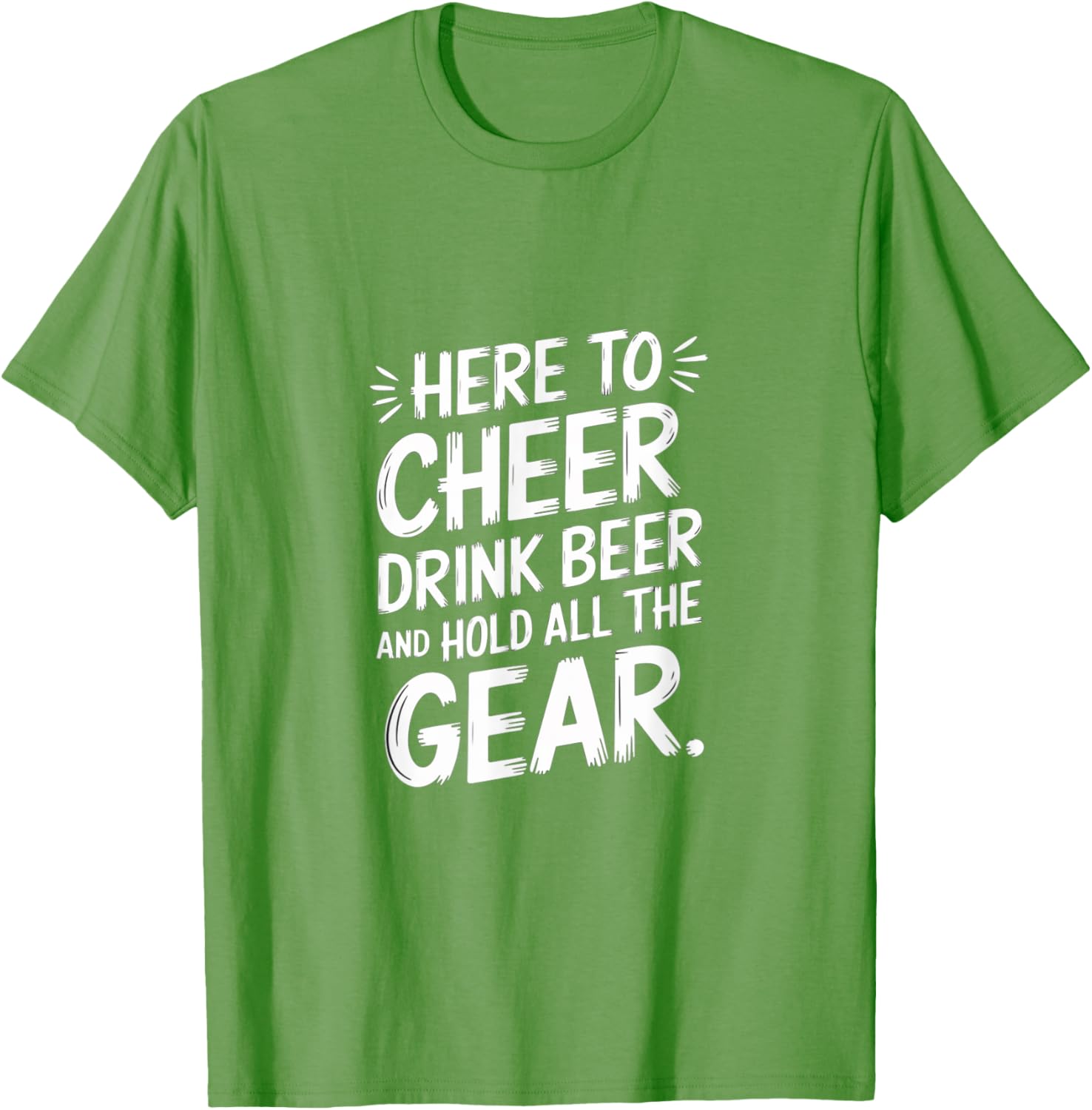 Here to Cheer Drink Beer and Hold Gear Fun T-Shirt for Party Lovers - 5