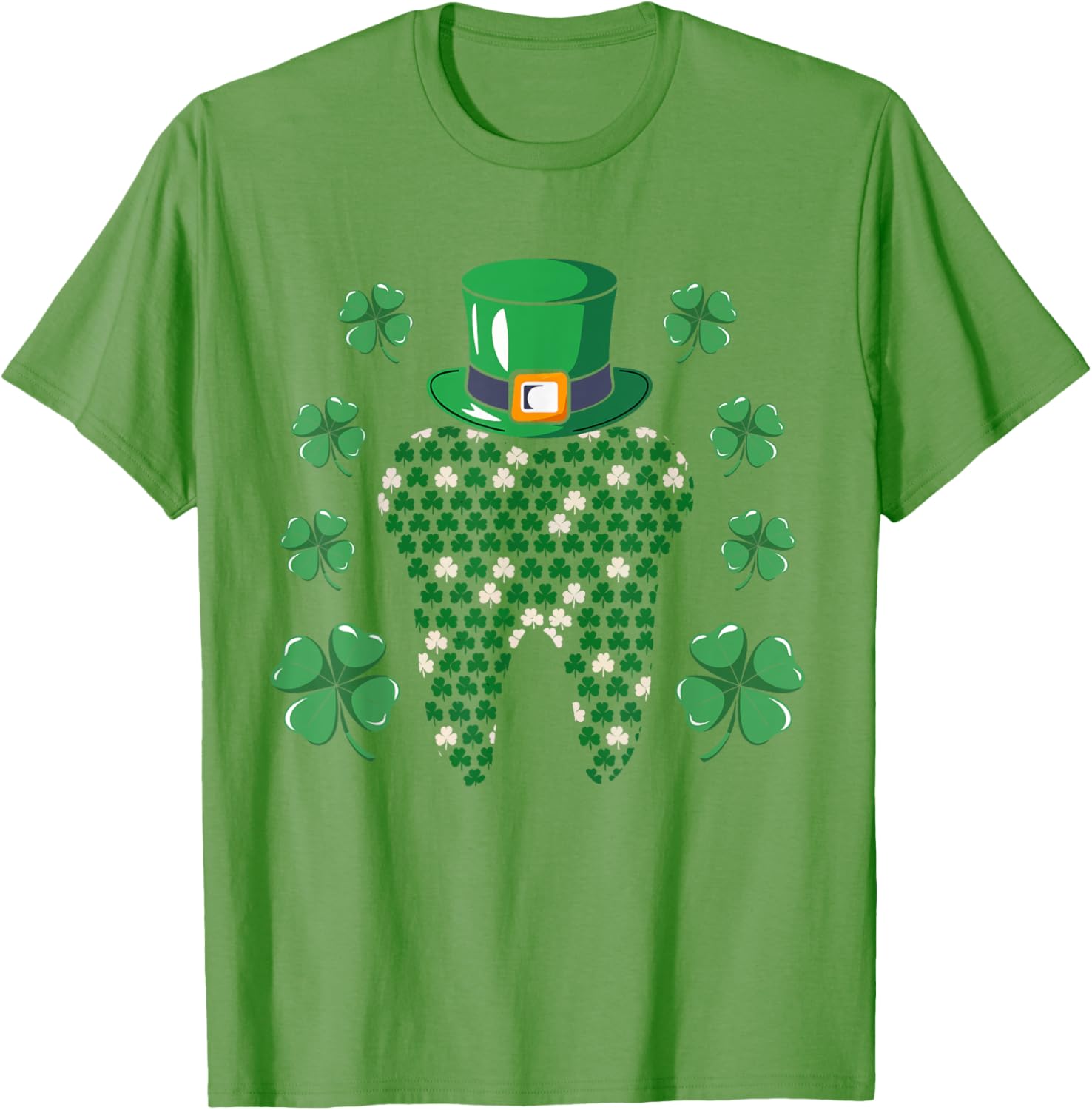 Tooth Leprechaun Hat St Patrick's Day Dentist T-Shirt for Men - 24