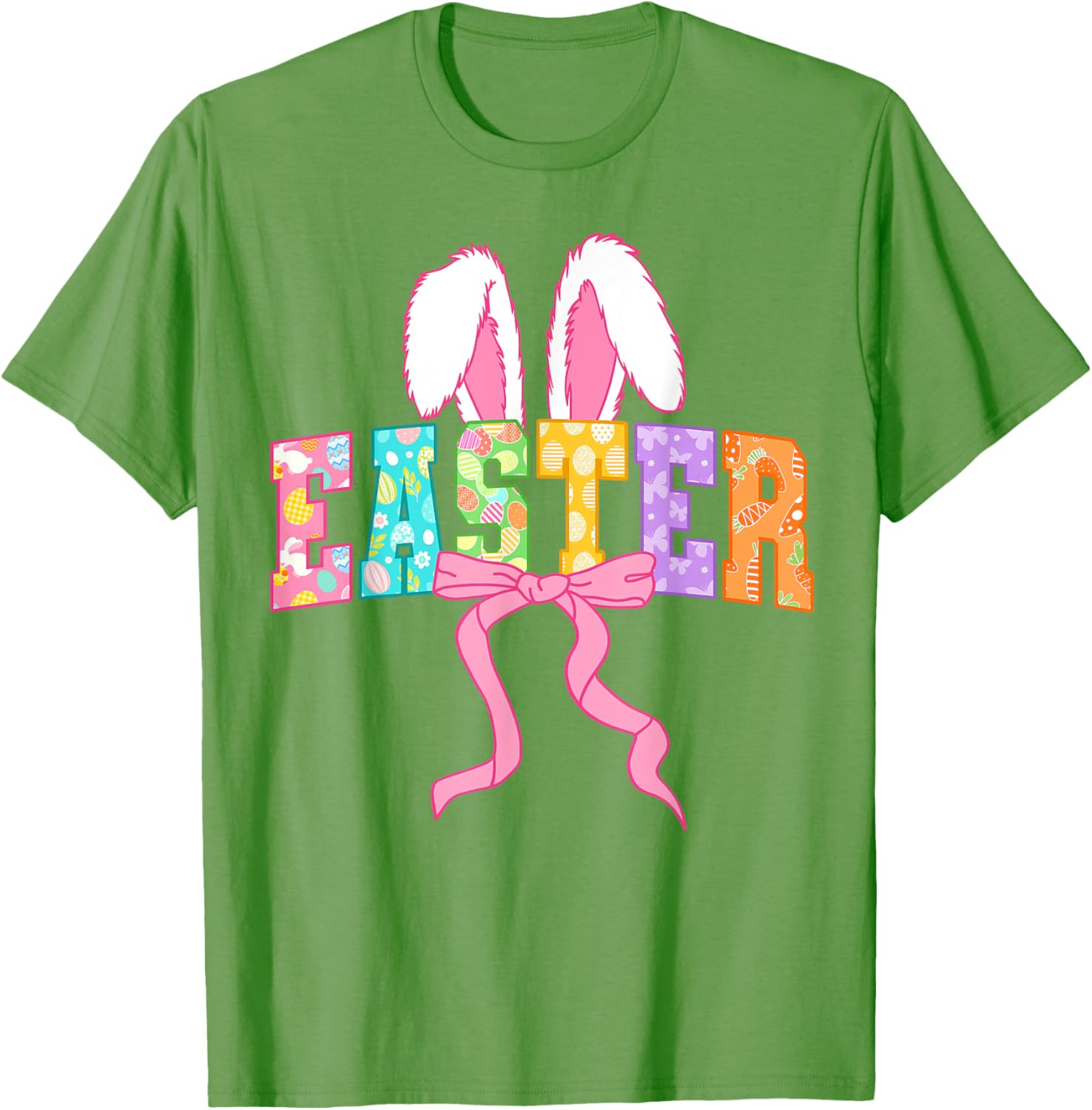Happy Easter Coquette Bow Bunny Mama T-Shirt for Women and Girls - 20